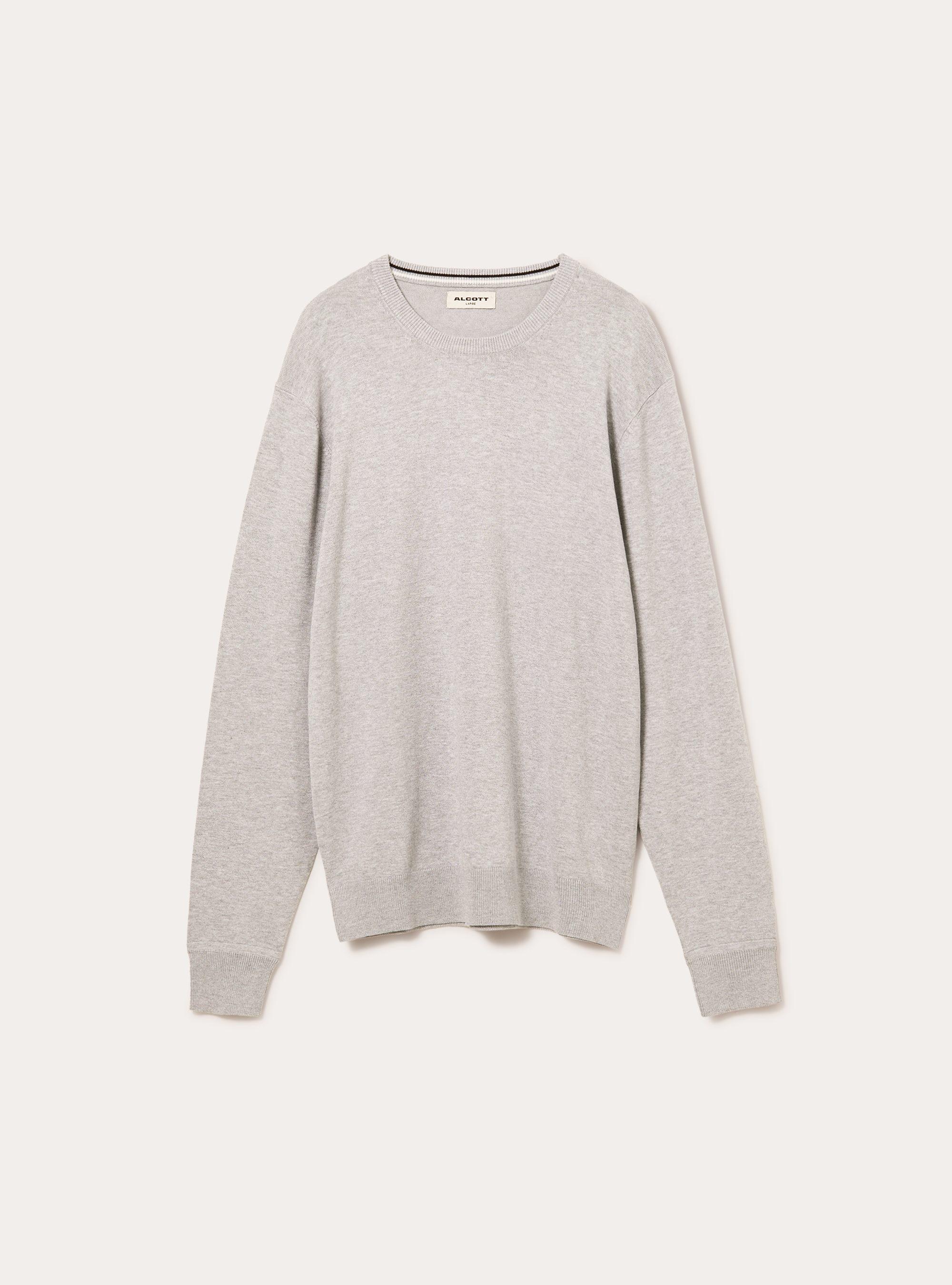 Jersey de cuello redondo de viscosa Ecovero, MGY2 GREY MEL MEDIUM