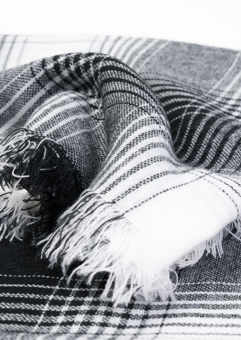 Sciarpa checks, C099 WHITE