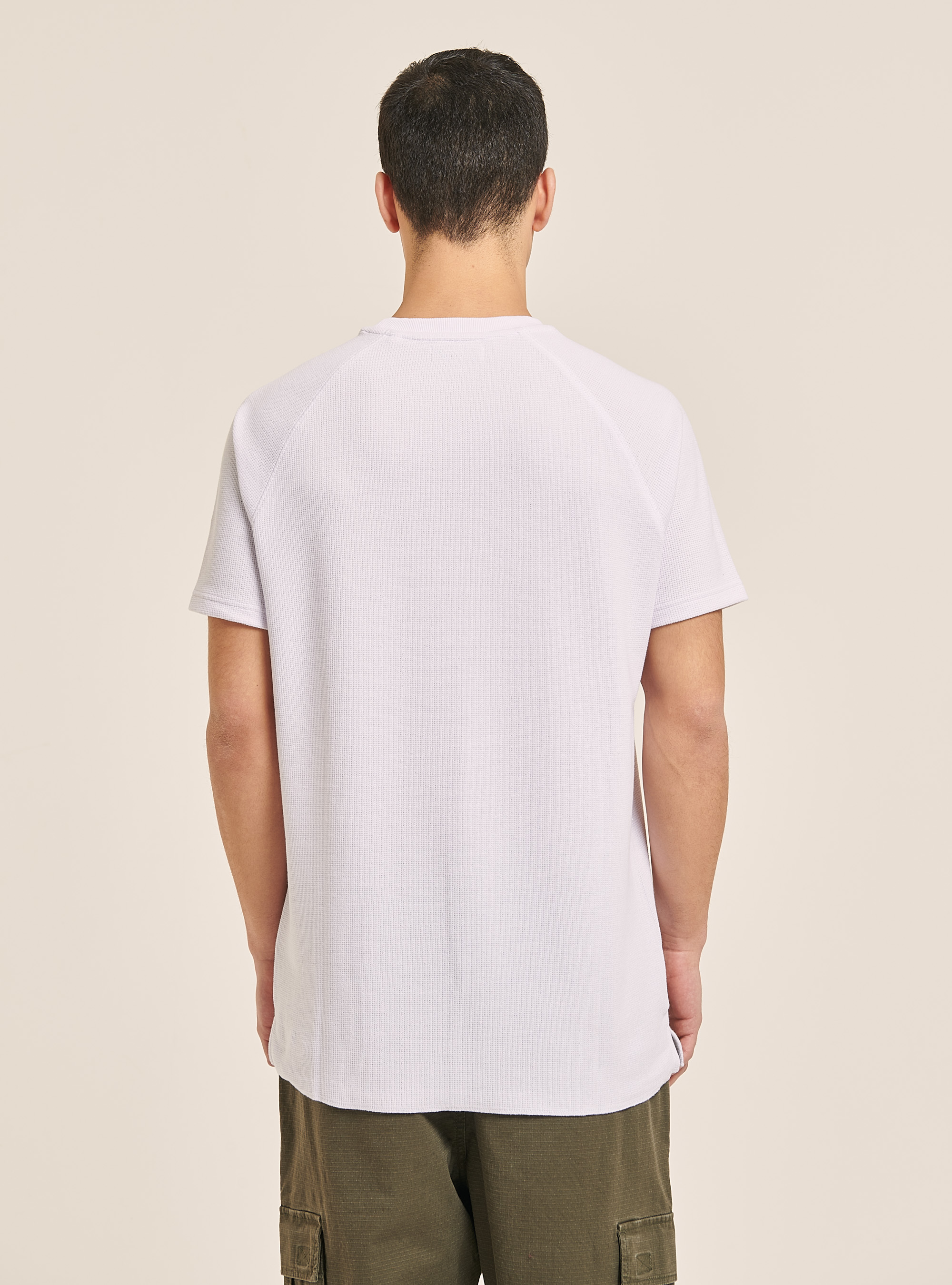 Textured cotton T-shirt, WH3 WHITE