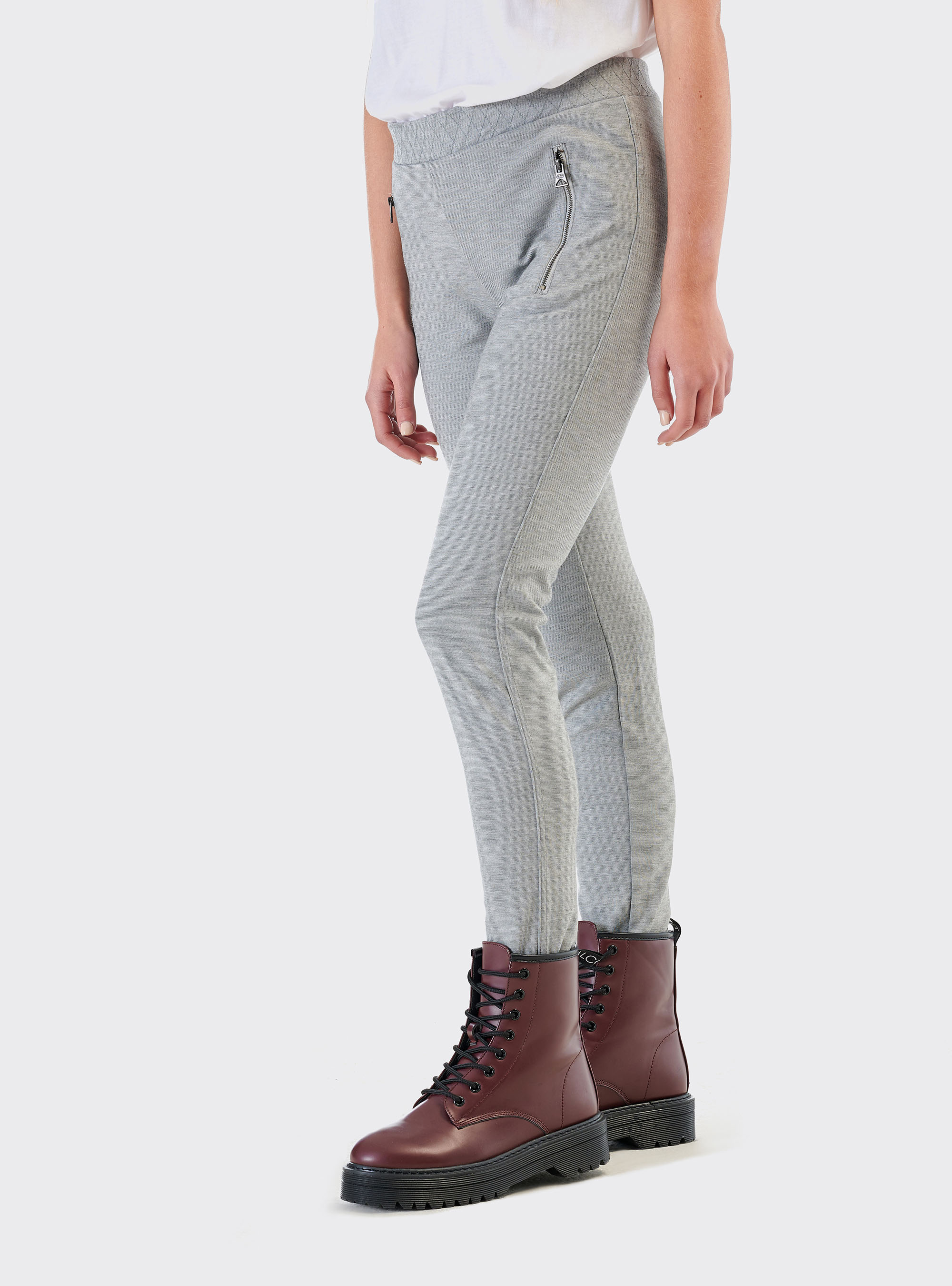 Front 2 zips, GREY MELANGE