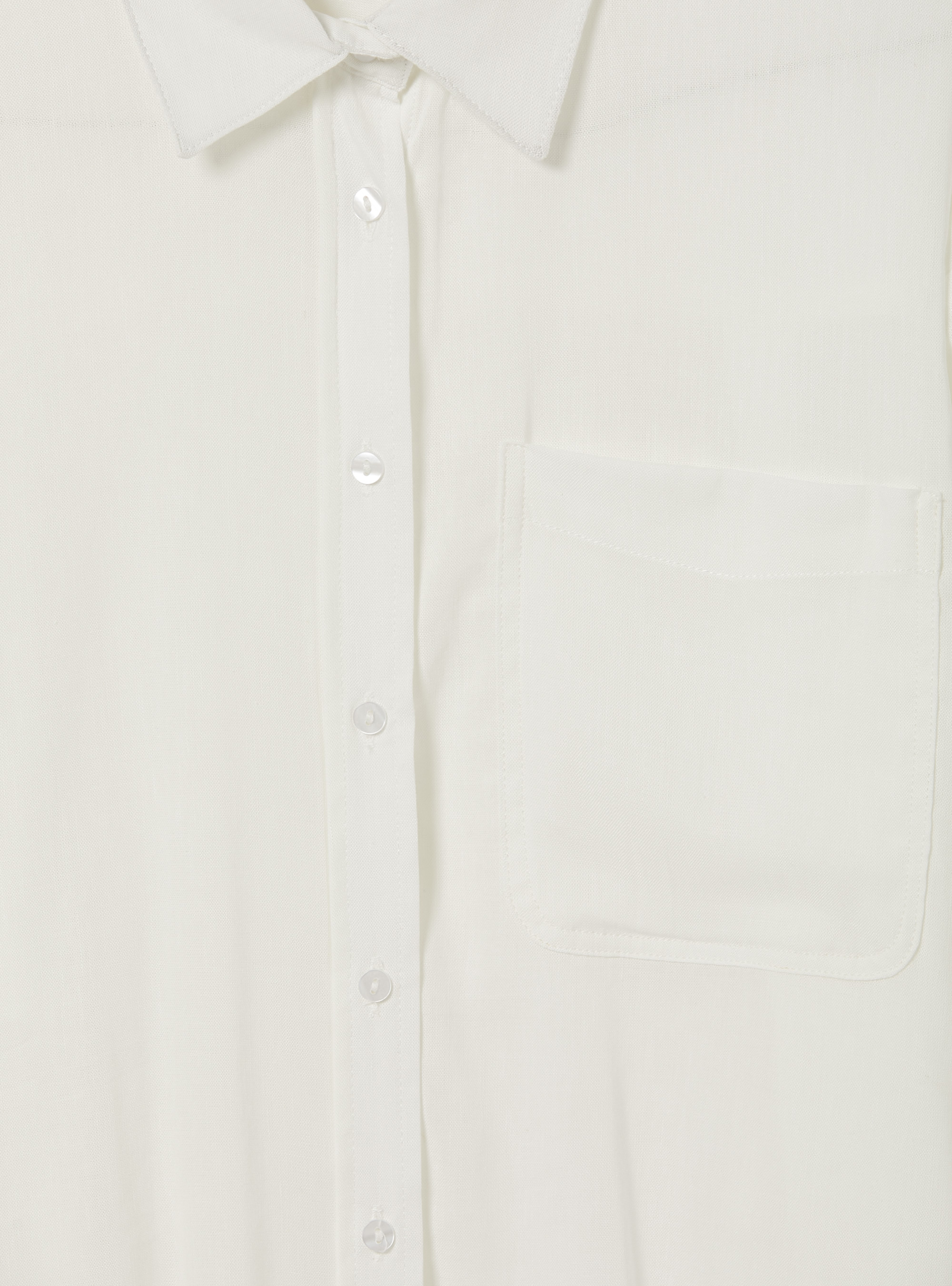Camicia in misto lino con taschino, WH2 WHITE