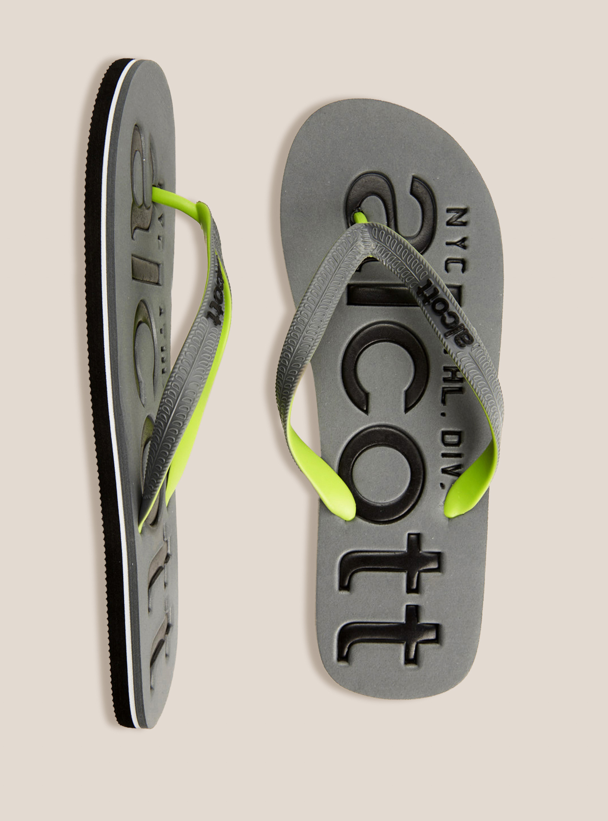 Infradito con logo, GRIGIO