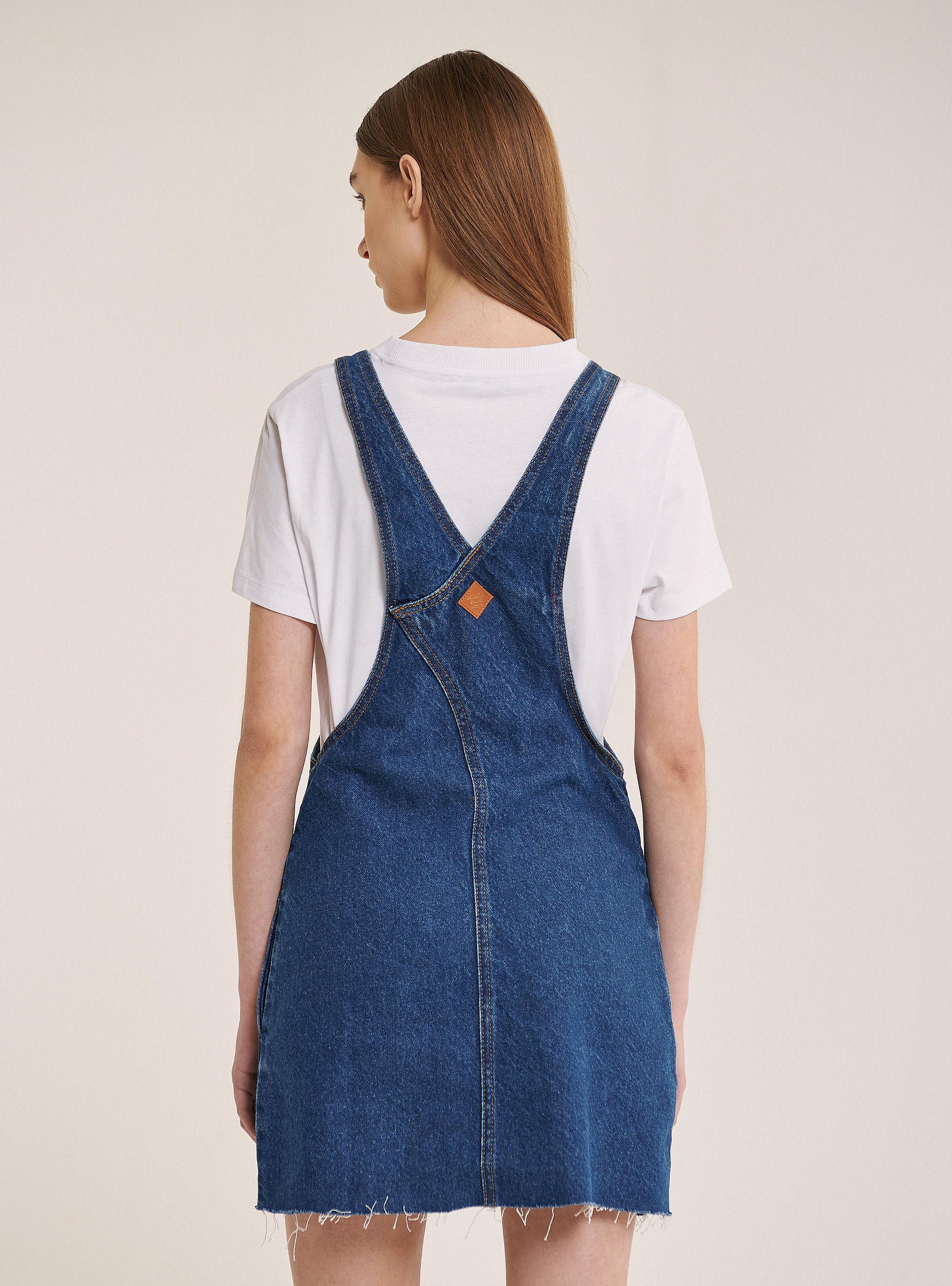 Mono denim con bolsillo delantero, AZUL