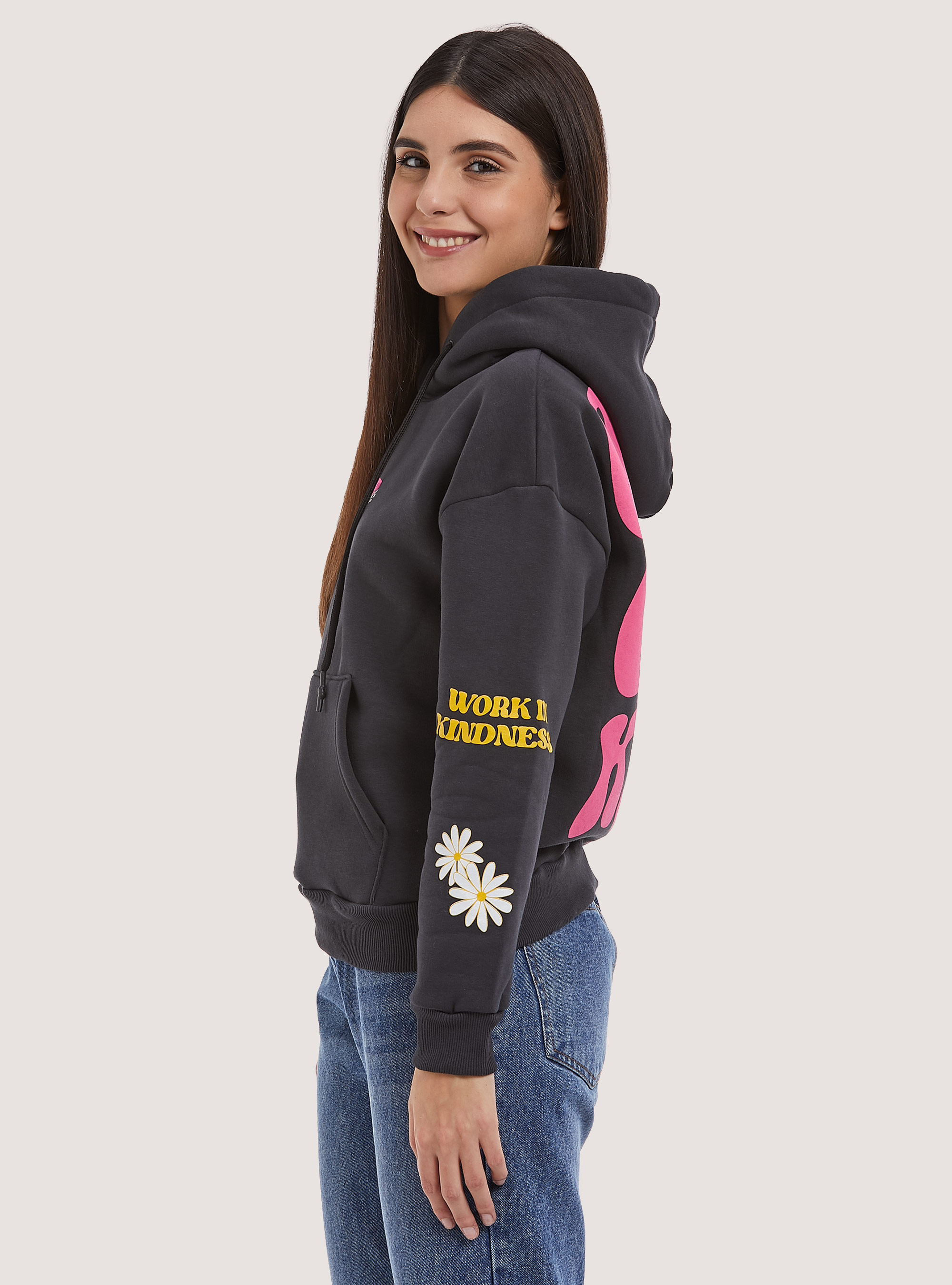 Felpa con stampa Smile Collection, BK2 PIRATE BLACK