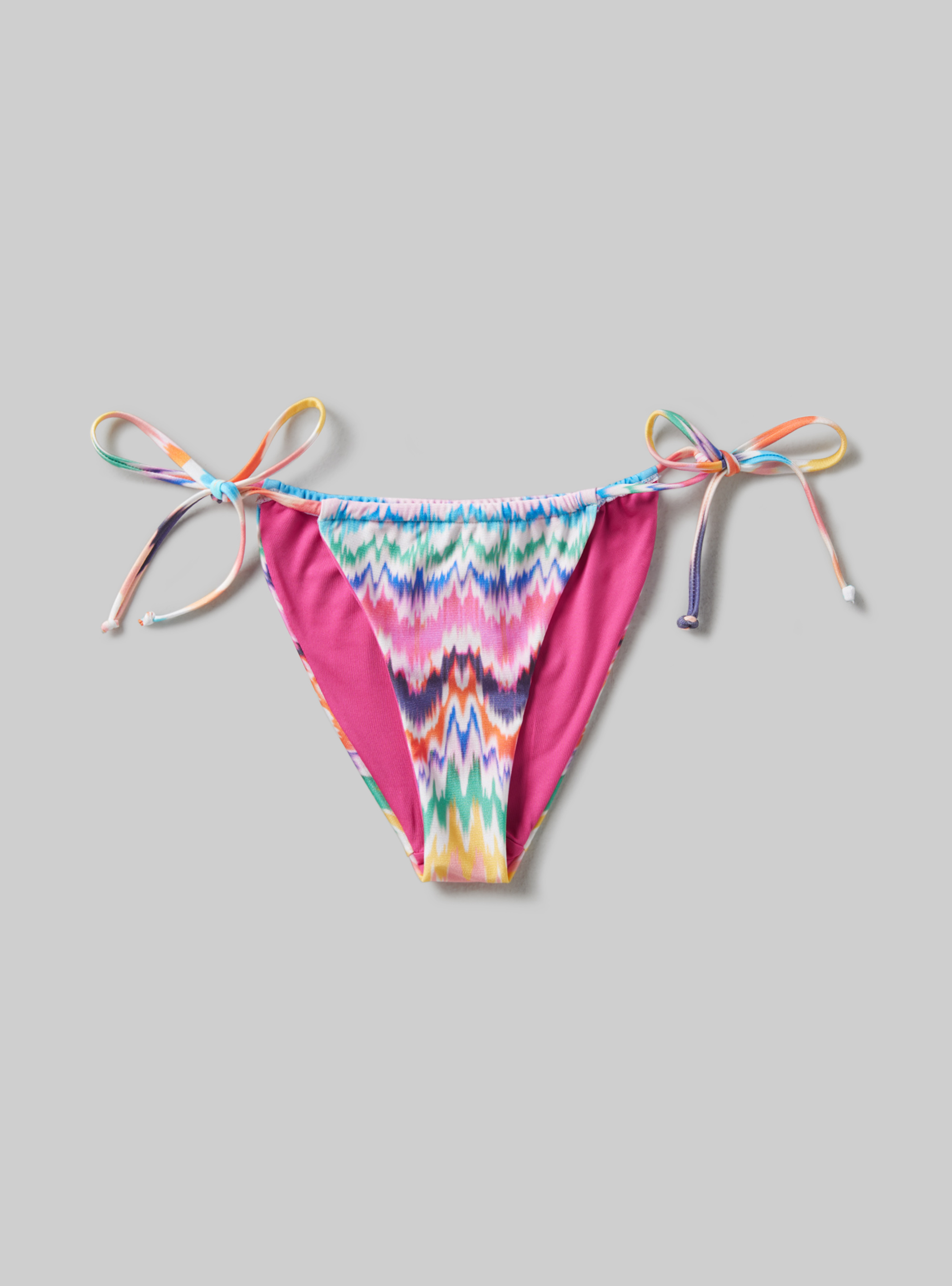 Slip bikini con laccetti in tessuto riciclato, TIE DYE