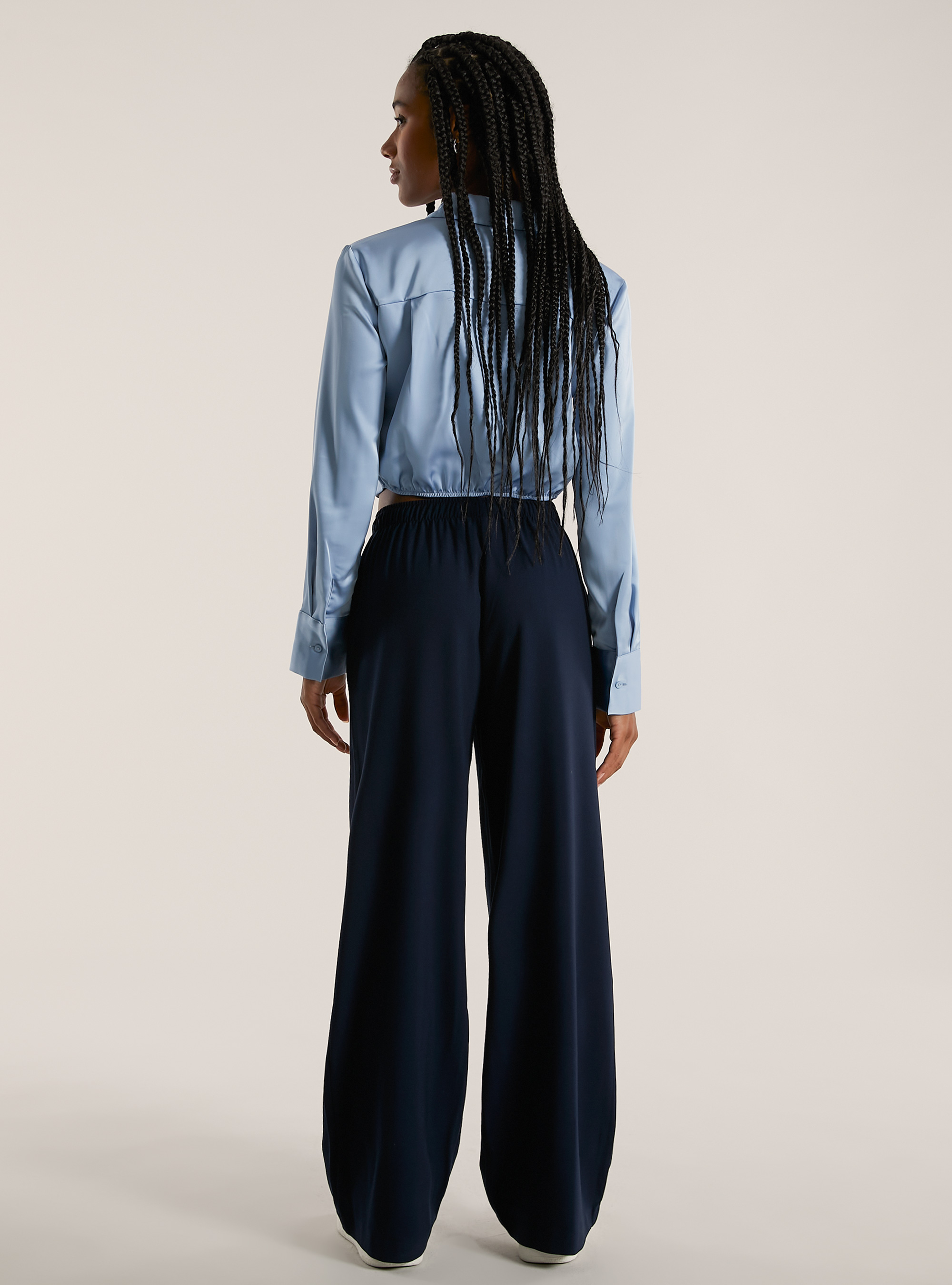 Smart trousers with drawstring, NA2 NAVY MEDIUM