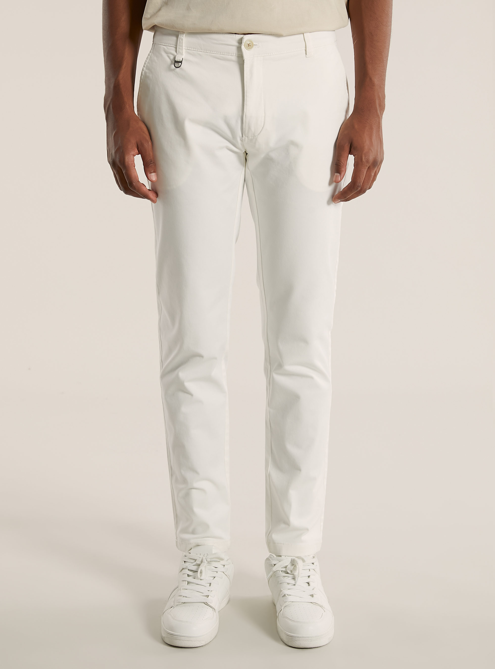 Skinny fit stretch twill chinos, WH1 OFF WHITE