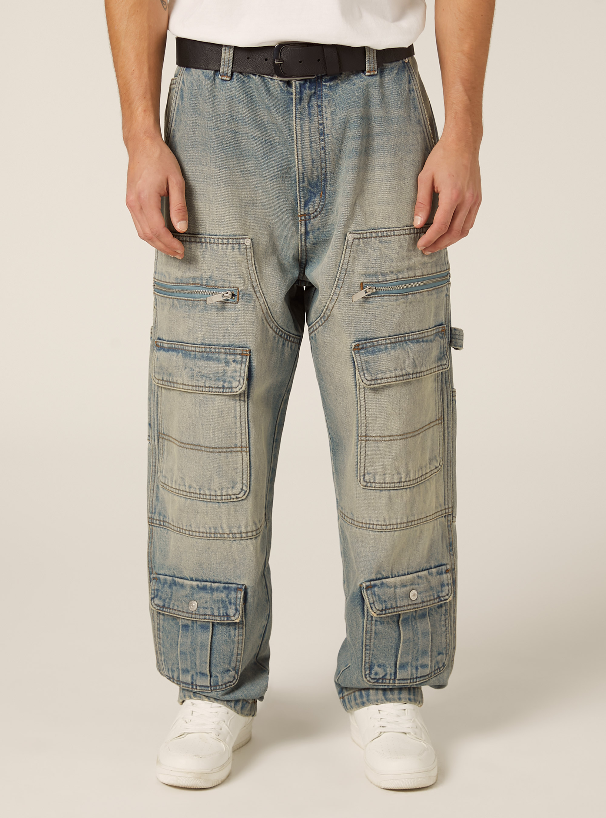 Carpenter cargo jeans, D004 MEDIUM LIGHT BLUE