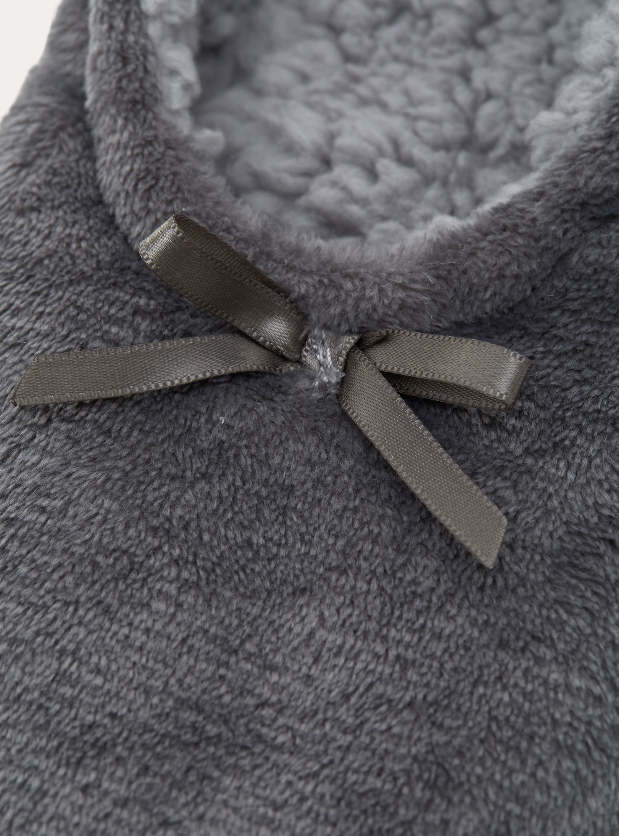 Faux fur sock slippers, GY2 GREY MEDIUM