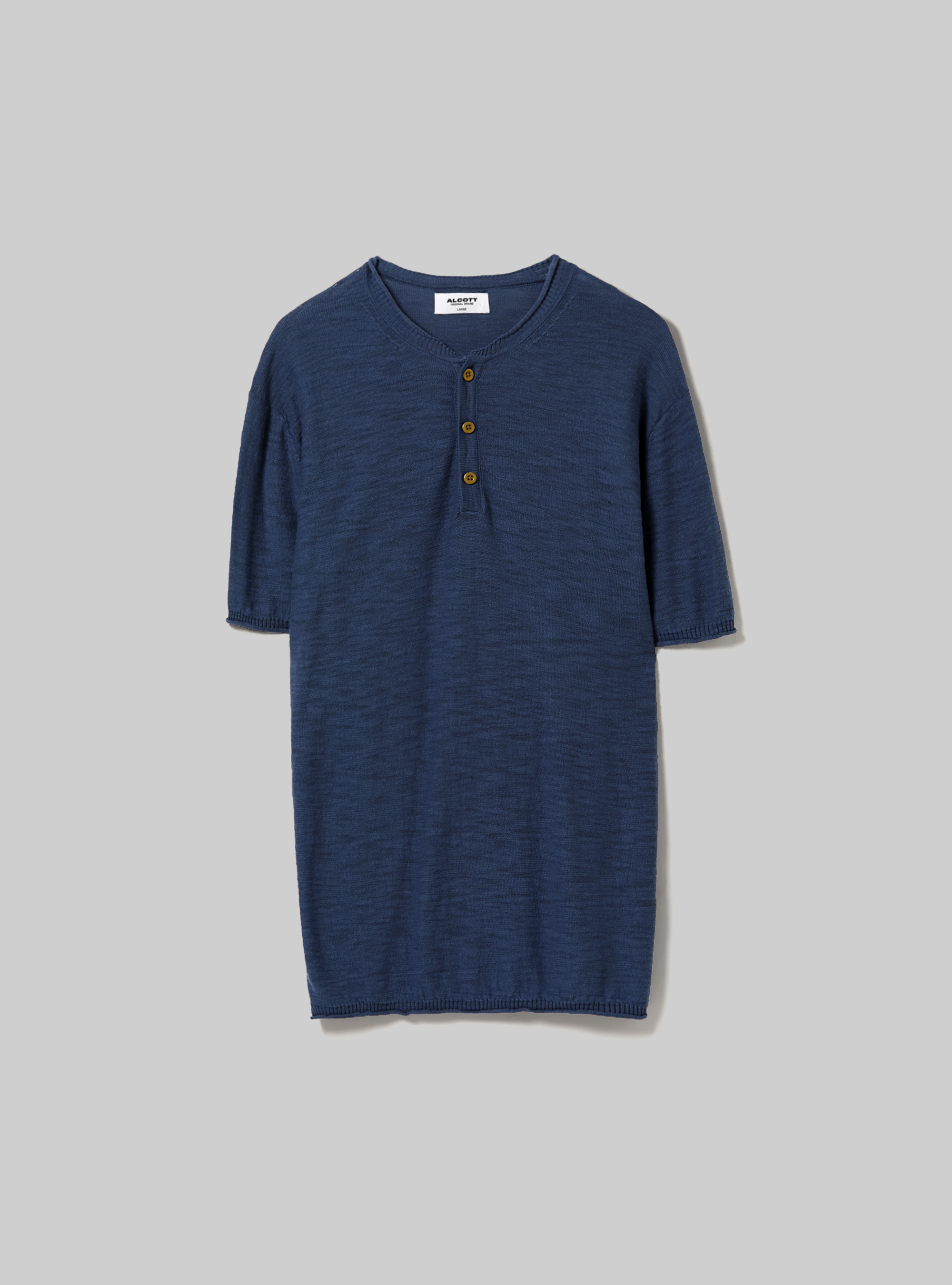 Pullover a maniche corte con collo serafino, NA2 NAVY MEDIUM