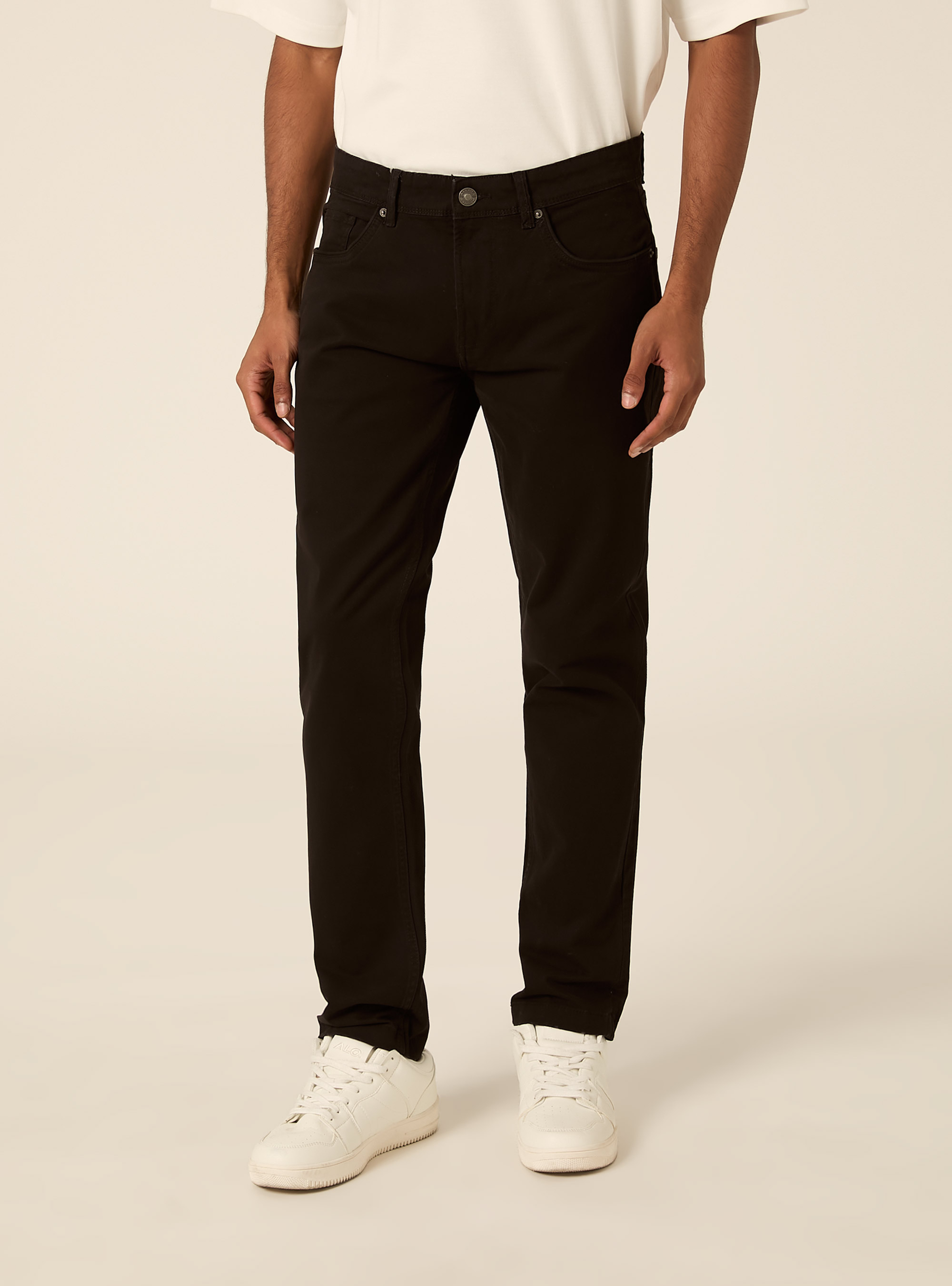 Pantaloni 5 tasche in twill, BK1 BLACK