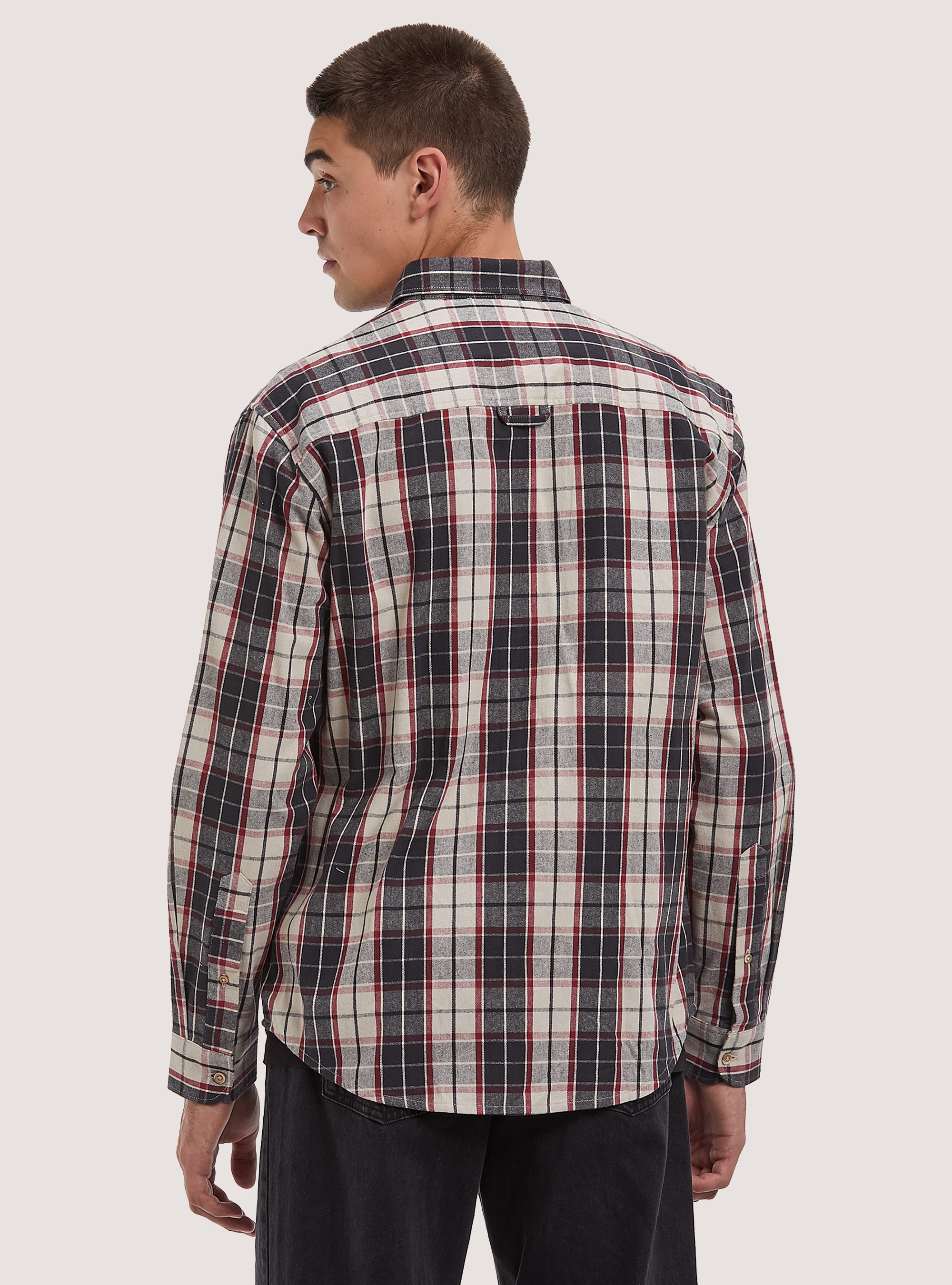 Camicia a quadri in flanella, GY1 GREY DARK