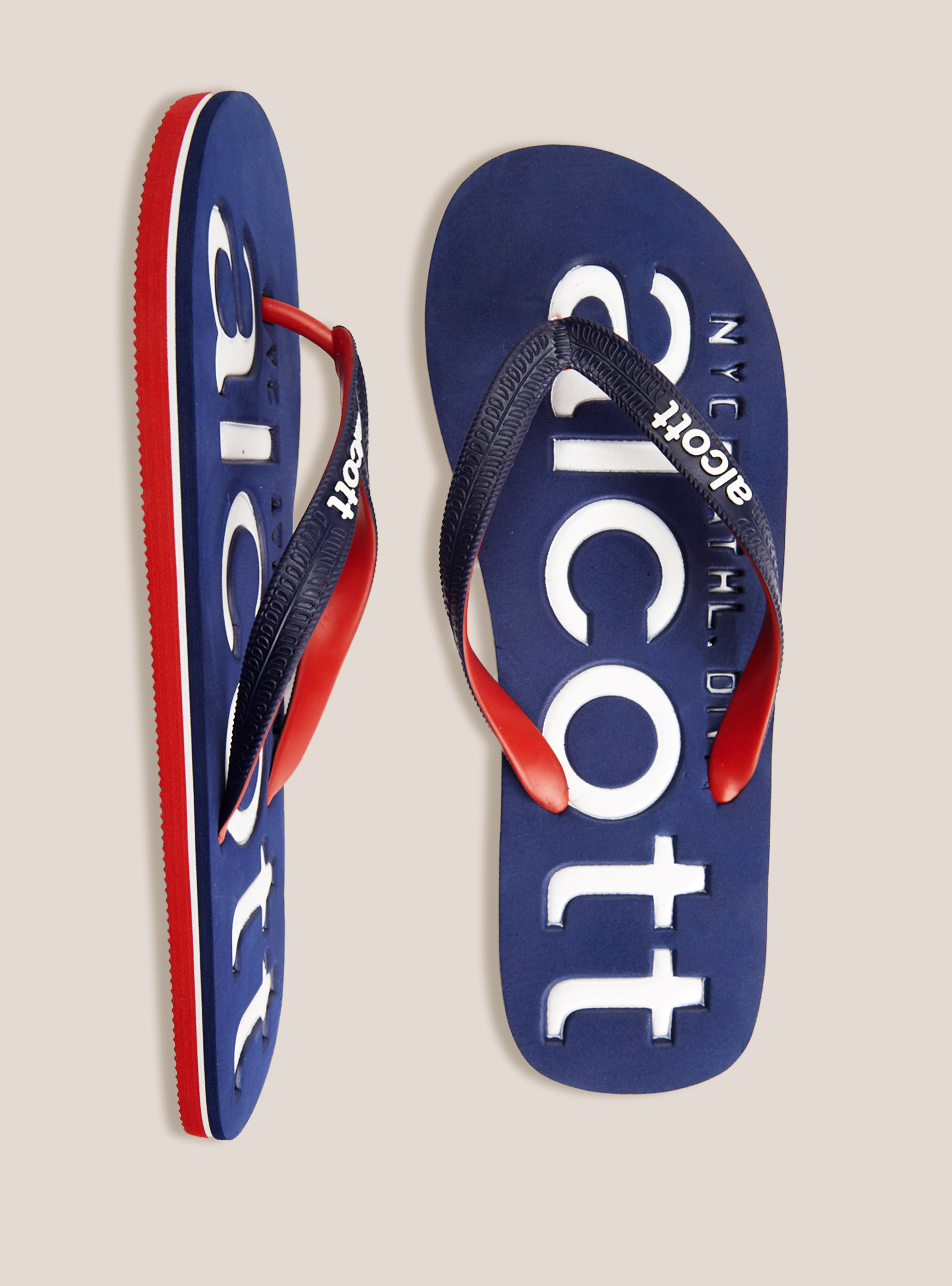 Flip-flops with logo, C0217 BLUE