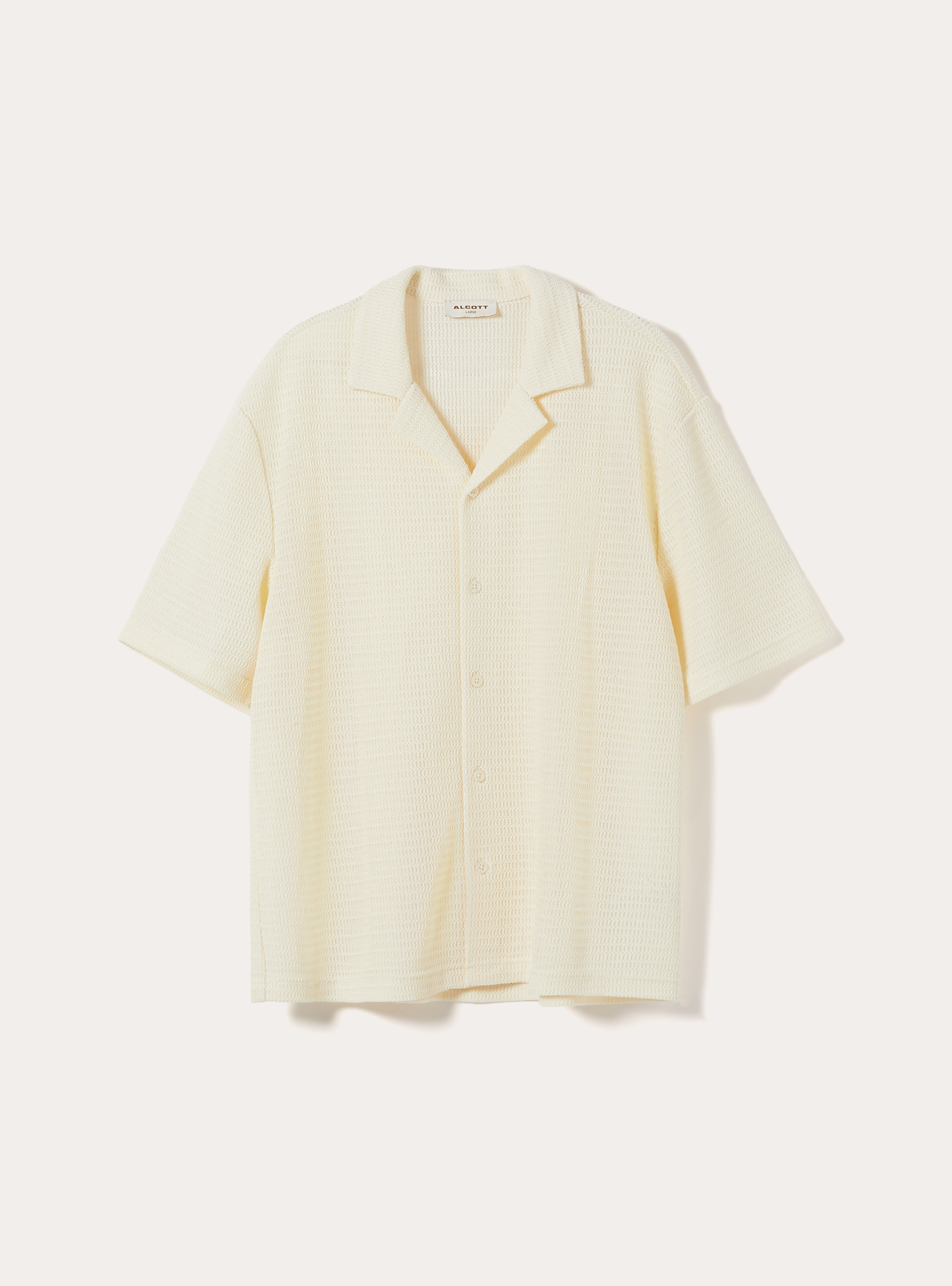 Camicia bowling regular fit effetto rete, WH1 OFF WHITE