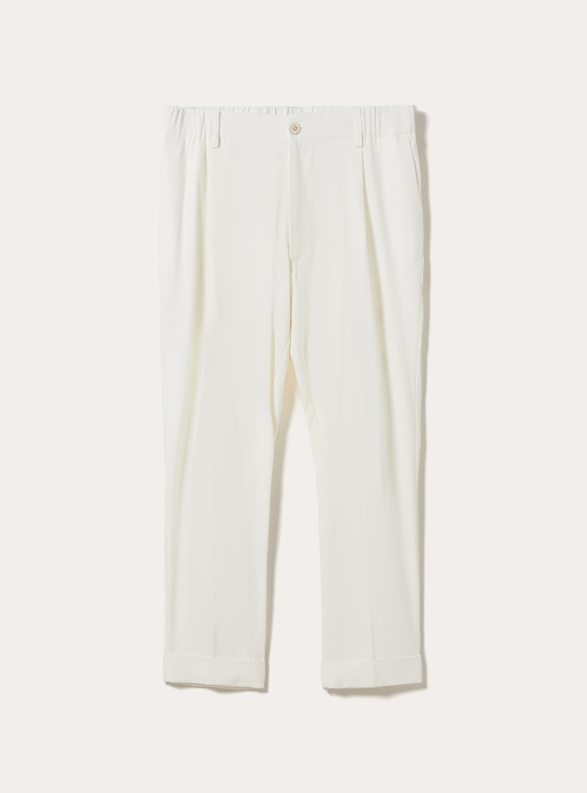 Linen Blend Pleated Trousers, WH2 WHITE