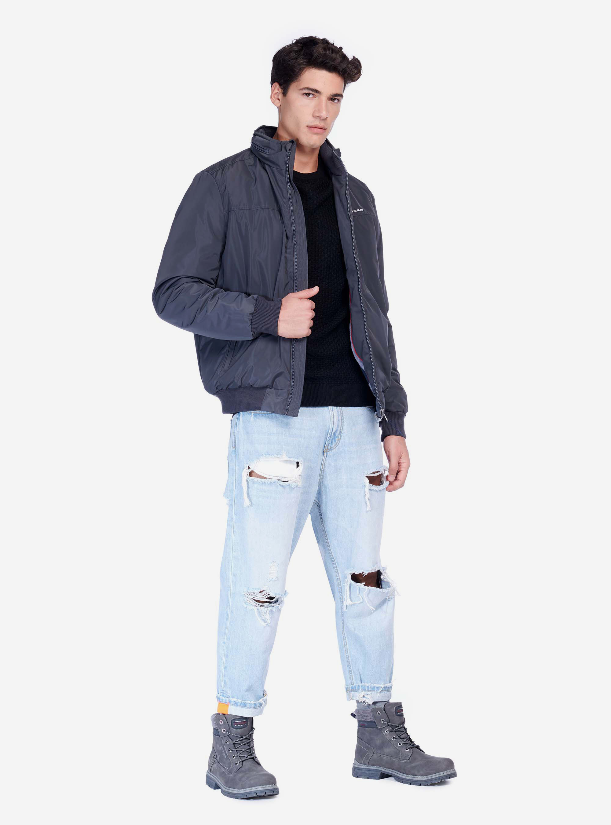 Basic Bomber Jacke, C115 GREY