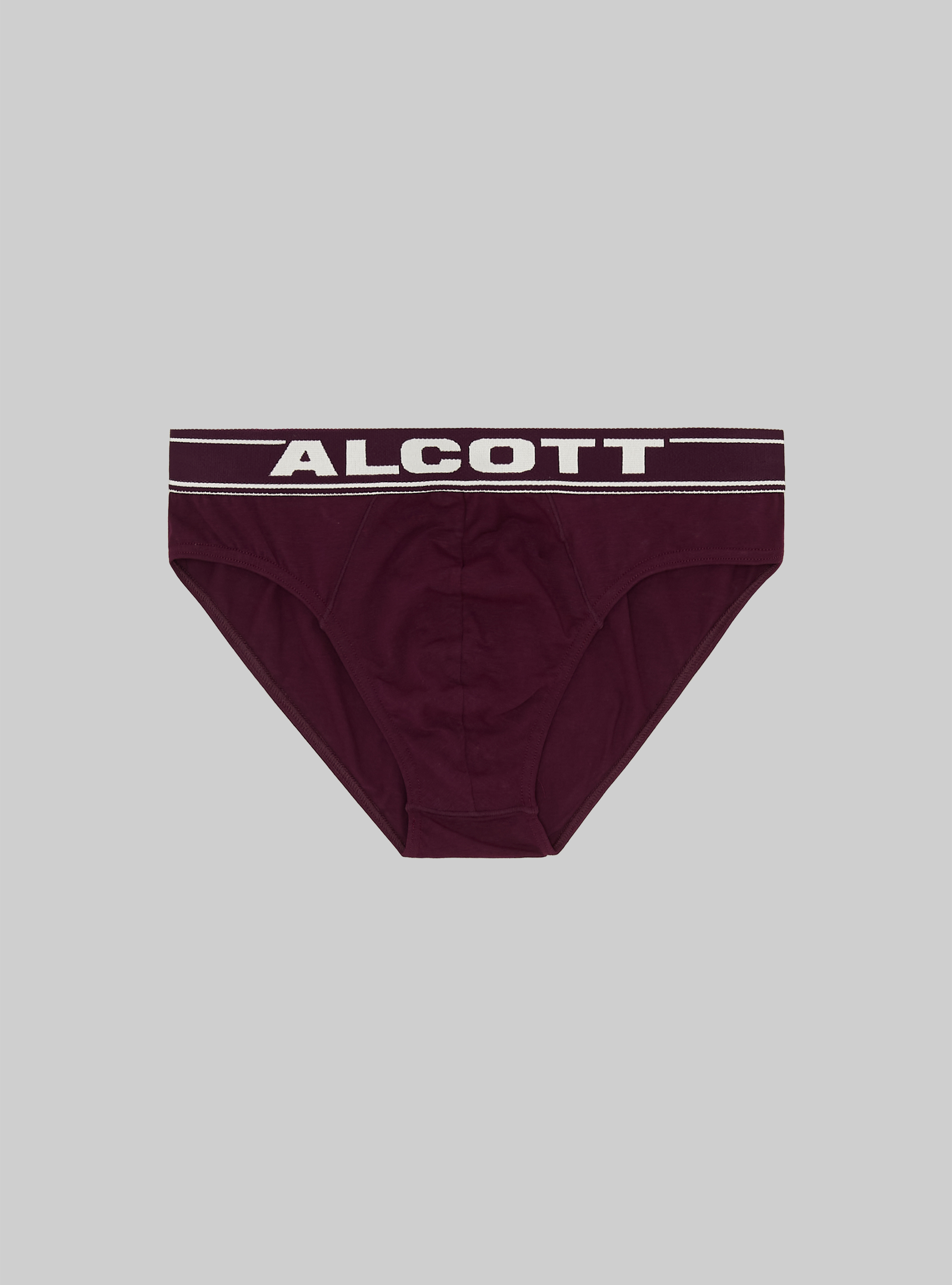 Stretch cotton briefs with logo, BO1 BORDEAUX DARK