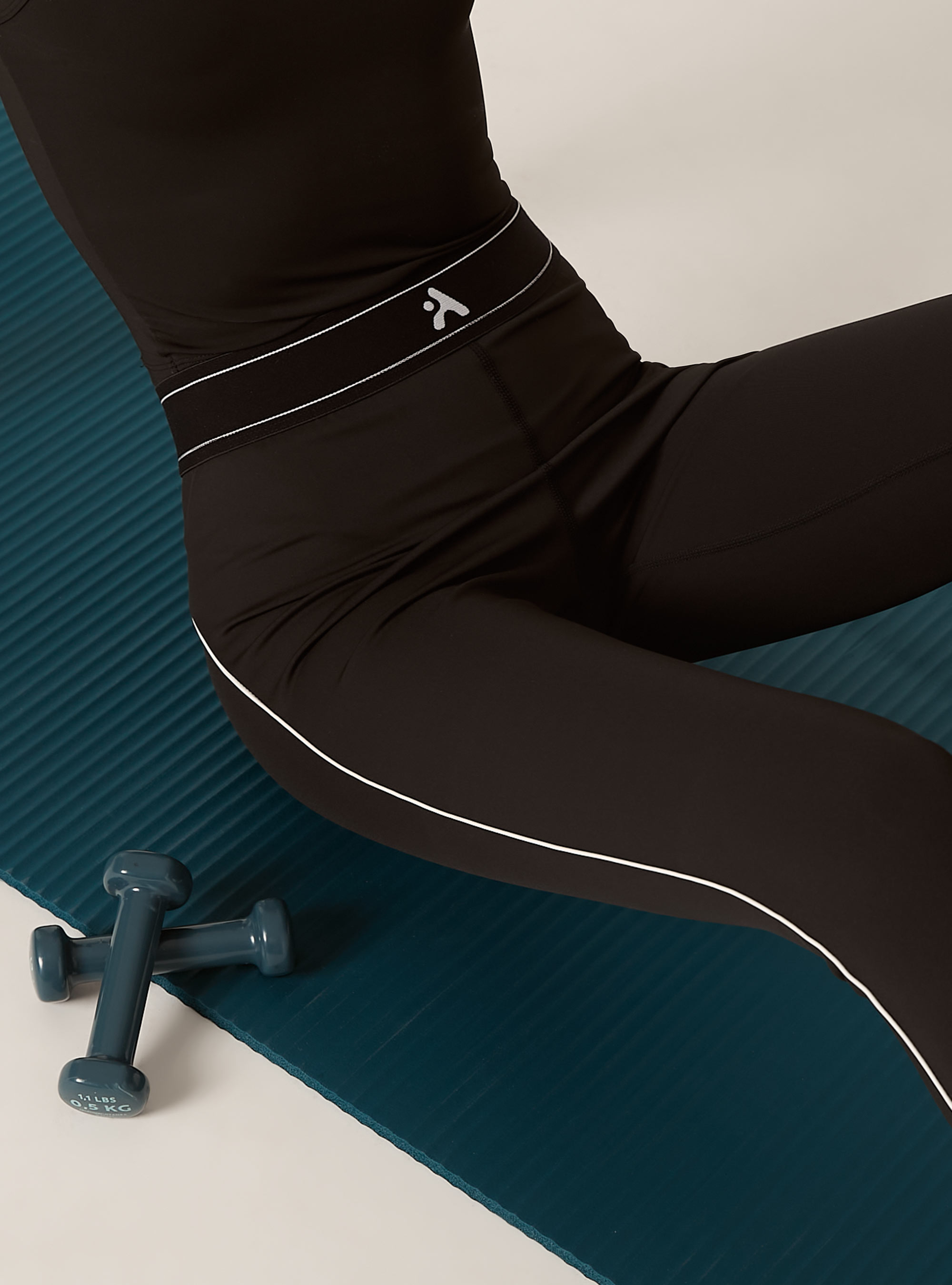 Leggings with elastic band, BK1 BLACK