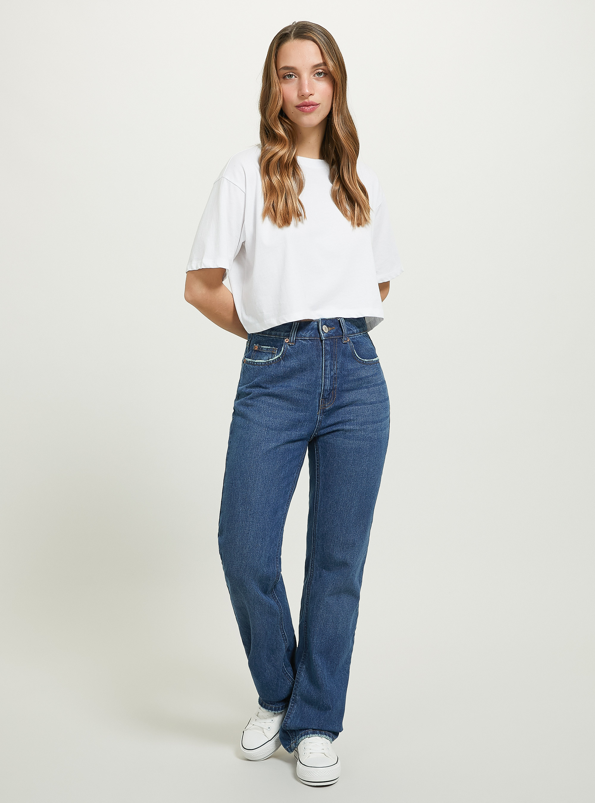 Bootcut jeans, D003 MEDIUM BLUE
