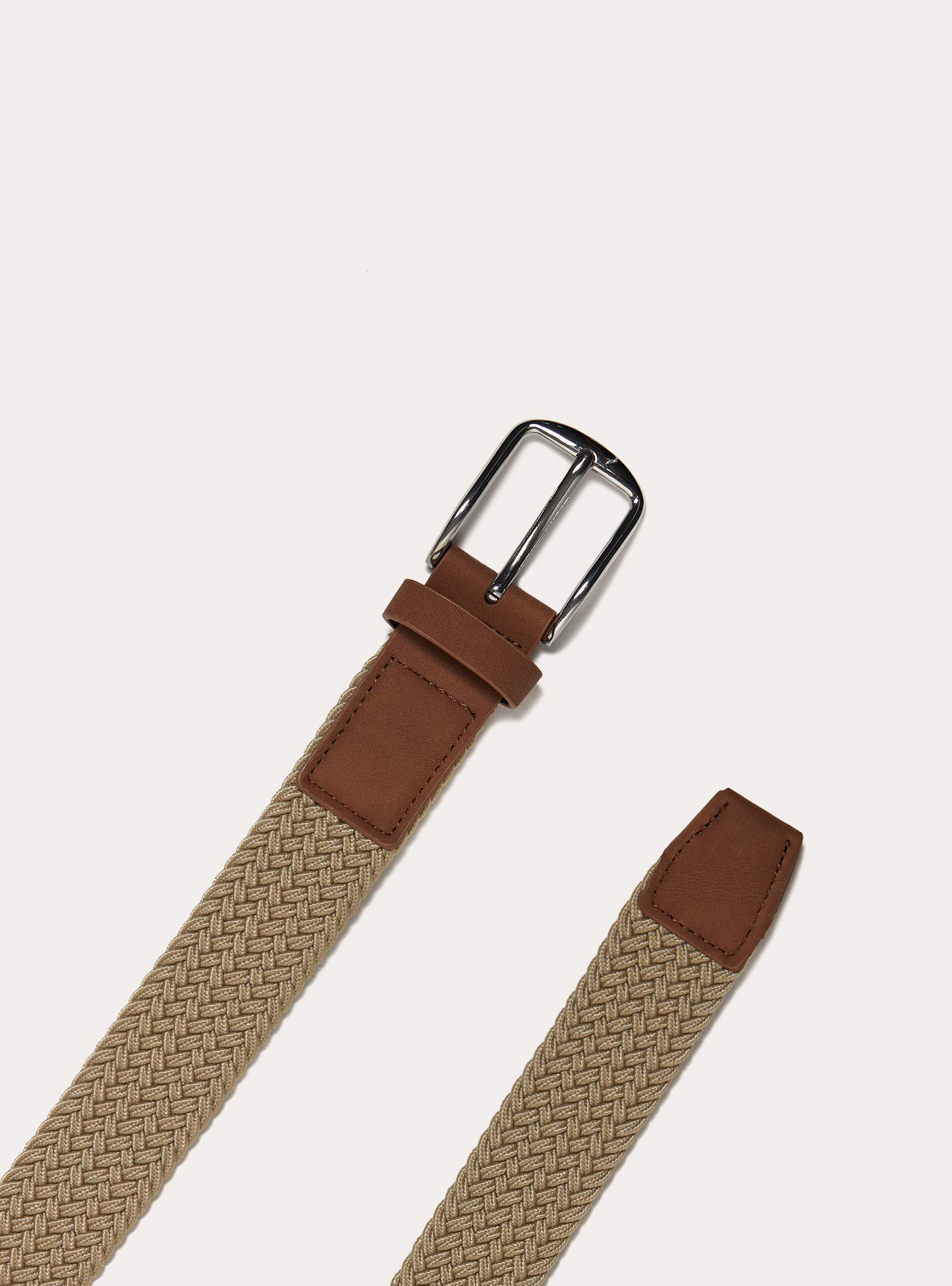 Cintura intrecciata elastica, BG2 BEIGE MEDIUM