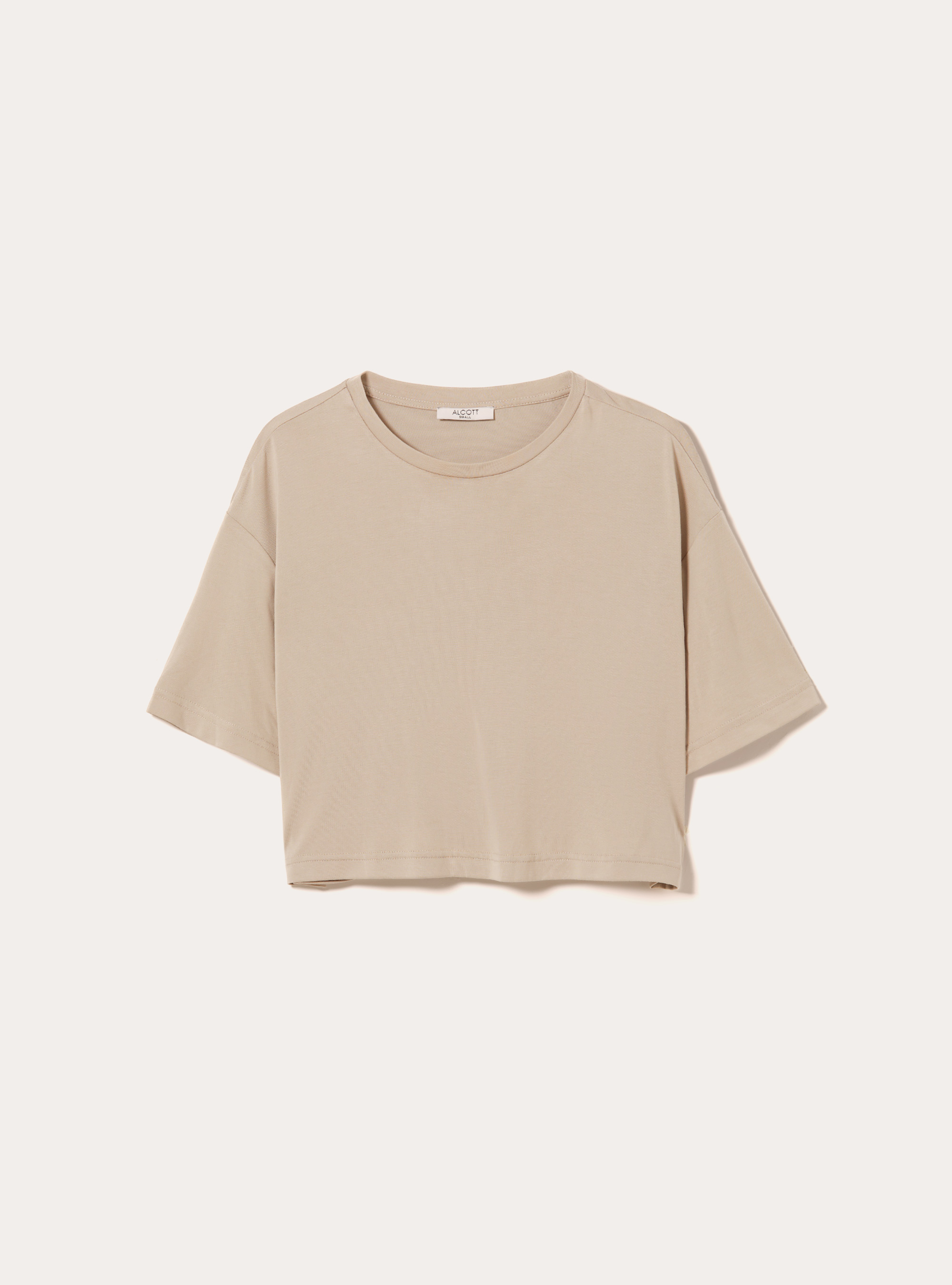Maglietta cropped soft touch, BG2 BEIGE MEDIUM