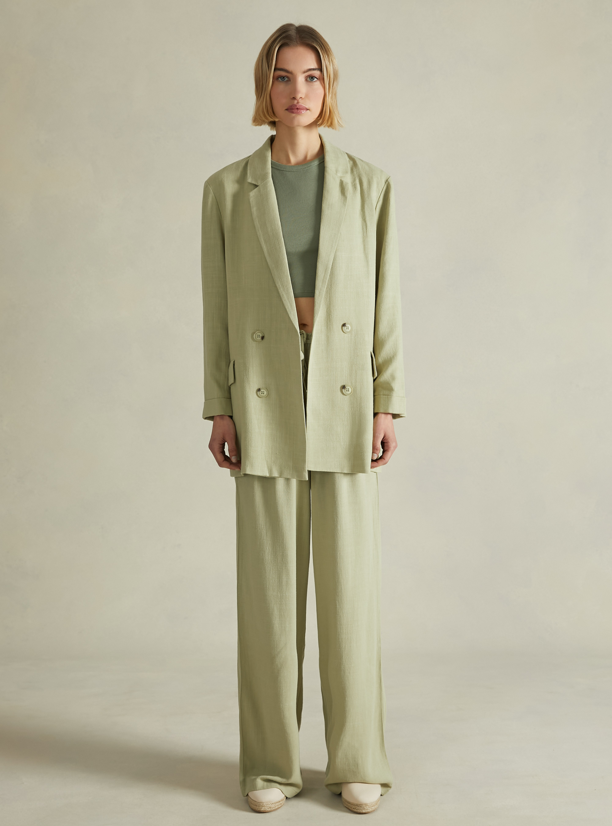 Palazzo trousers in linen blend, KY3 KAKY LIGHT