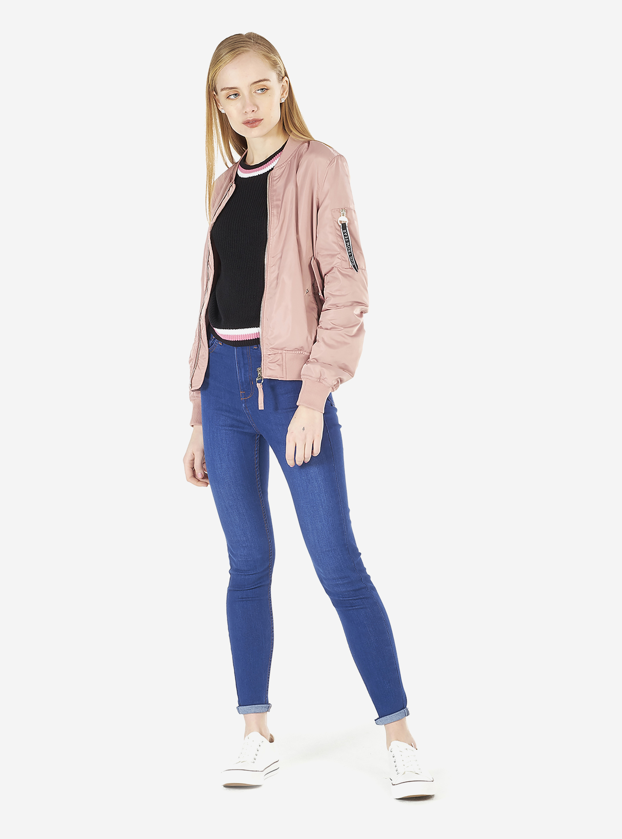 Denim skinny fit high rise, AZUL