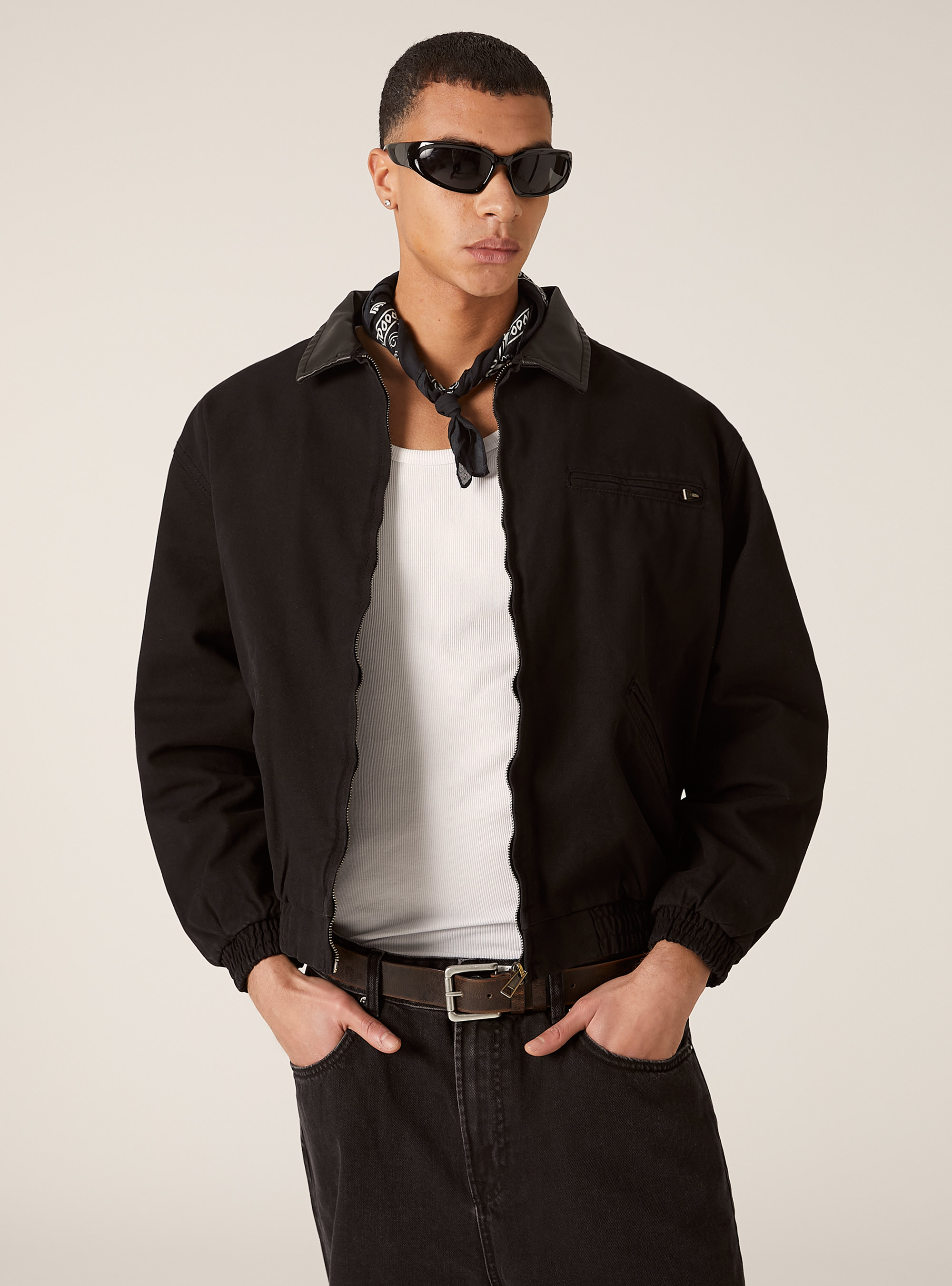 Polo neck jacket, BK1 BLACK