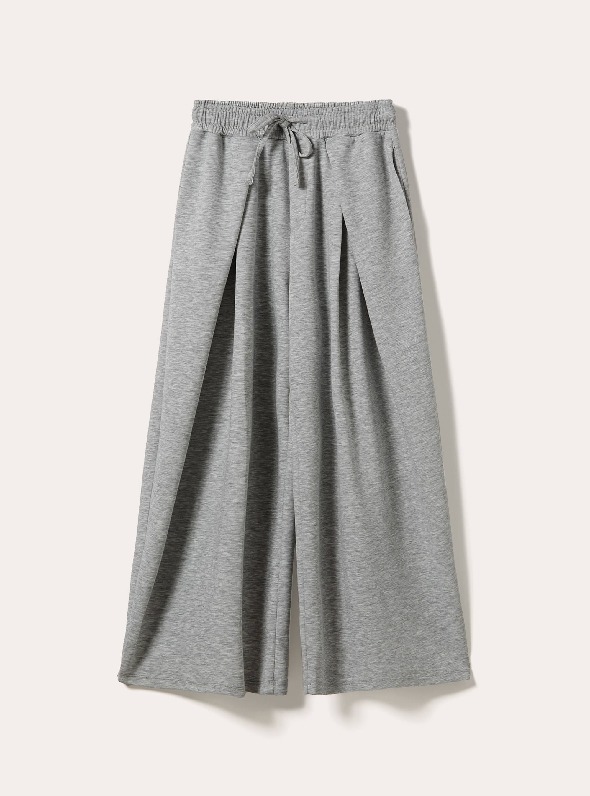 Scuba barrel fit trousers with pleats, MGY1 GREY MEL DARK
