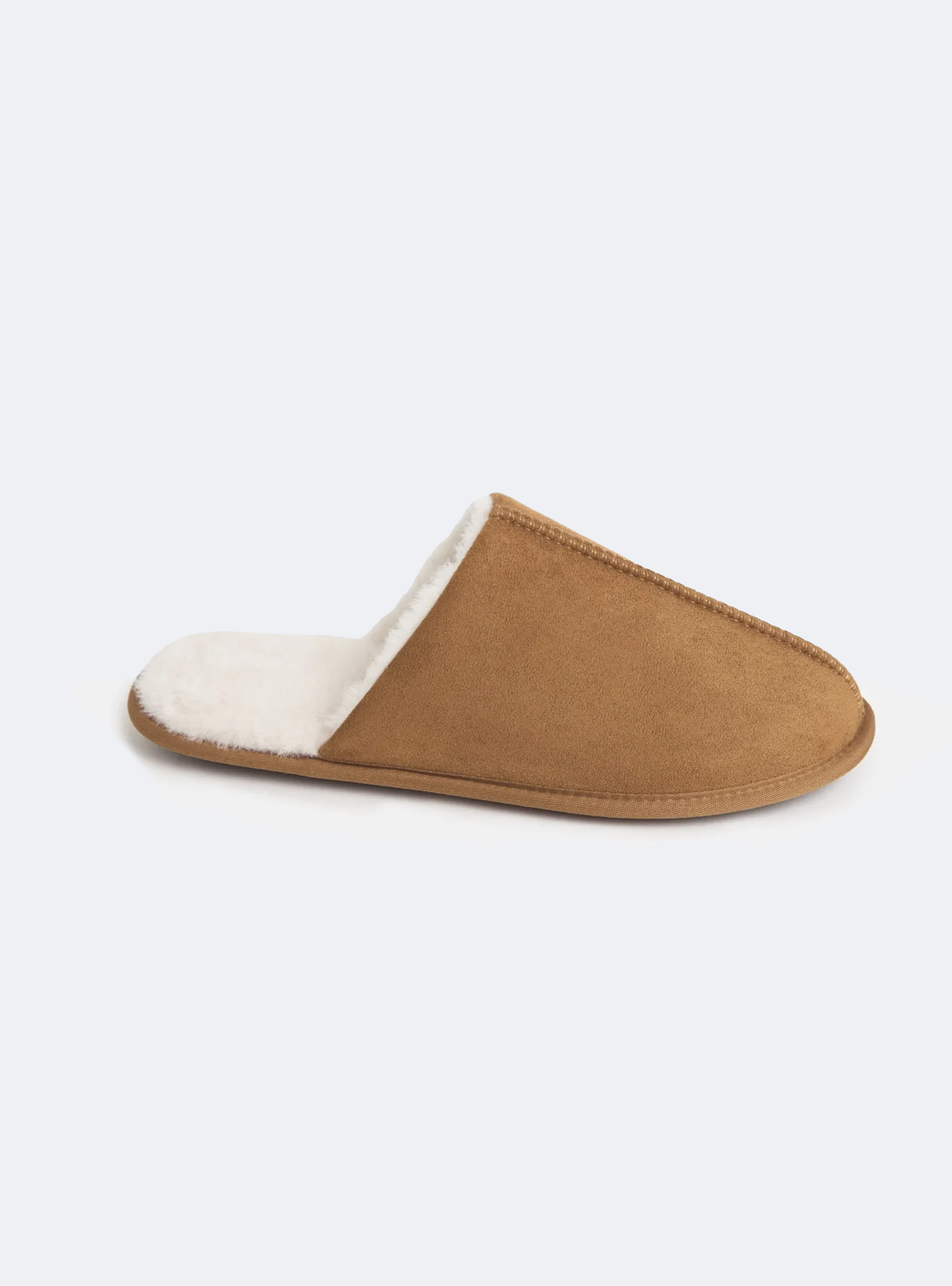 Suede-effect slippers, BG2 BEIGE MEDIUM