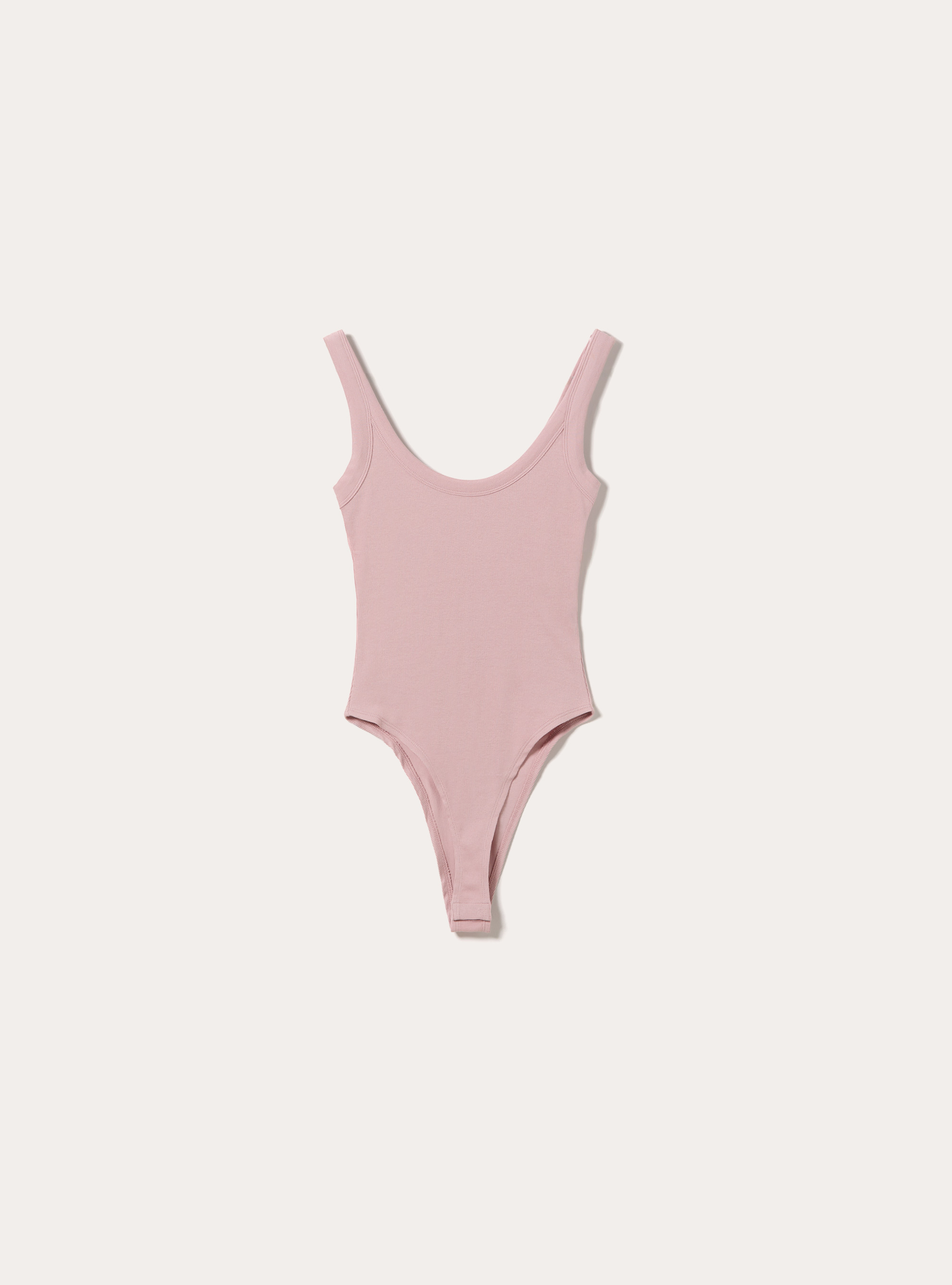 Gerippter Bodysuit mit Rundhalsausschnitt, PK2 PINK MEDIUM