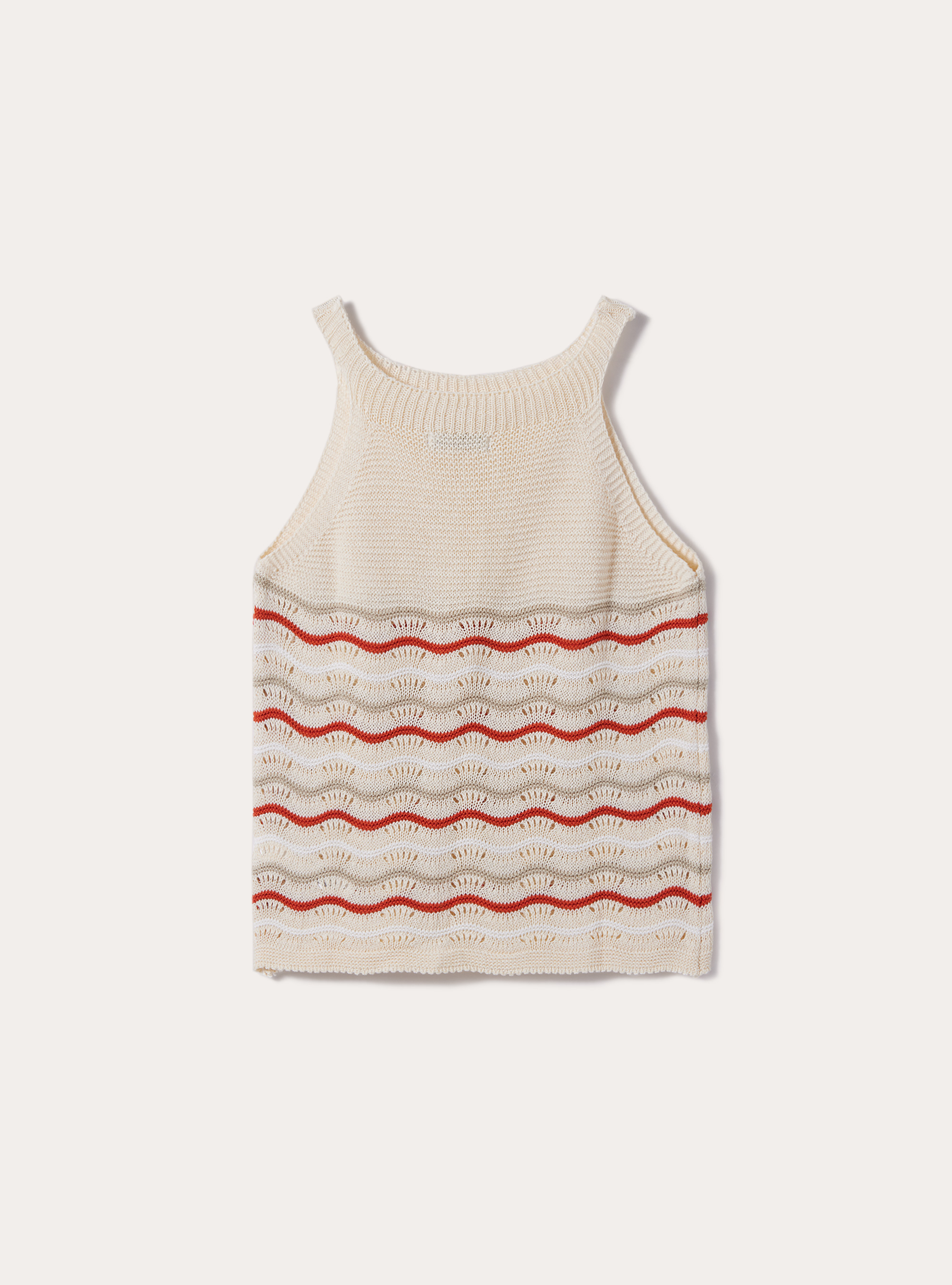 Gehäkeltes Top mit kontrastierenden Motiven, OR2 ORANGE MED.