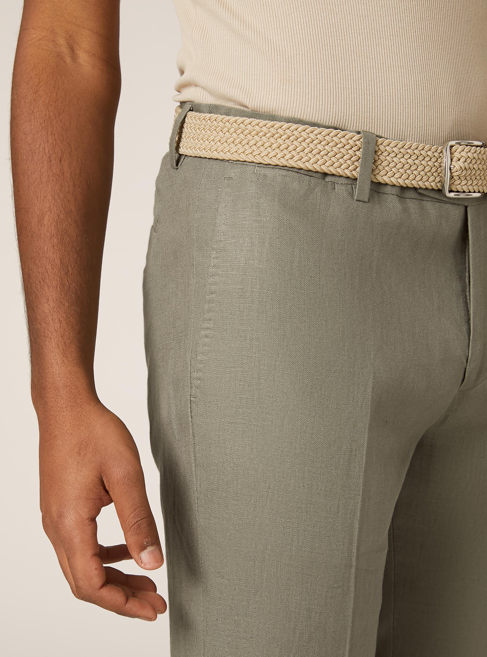アプントビー　TROUSERS VICHY LINEN AND COTTON Chinese Style Linen-Cotton Trouser – Giorgio Luciano