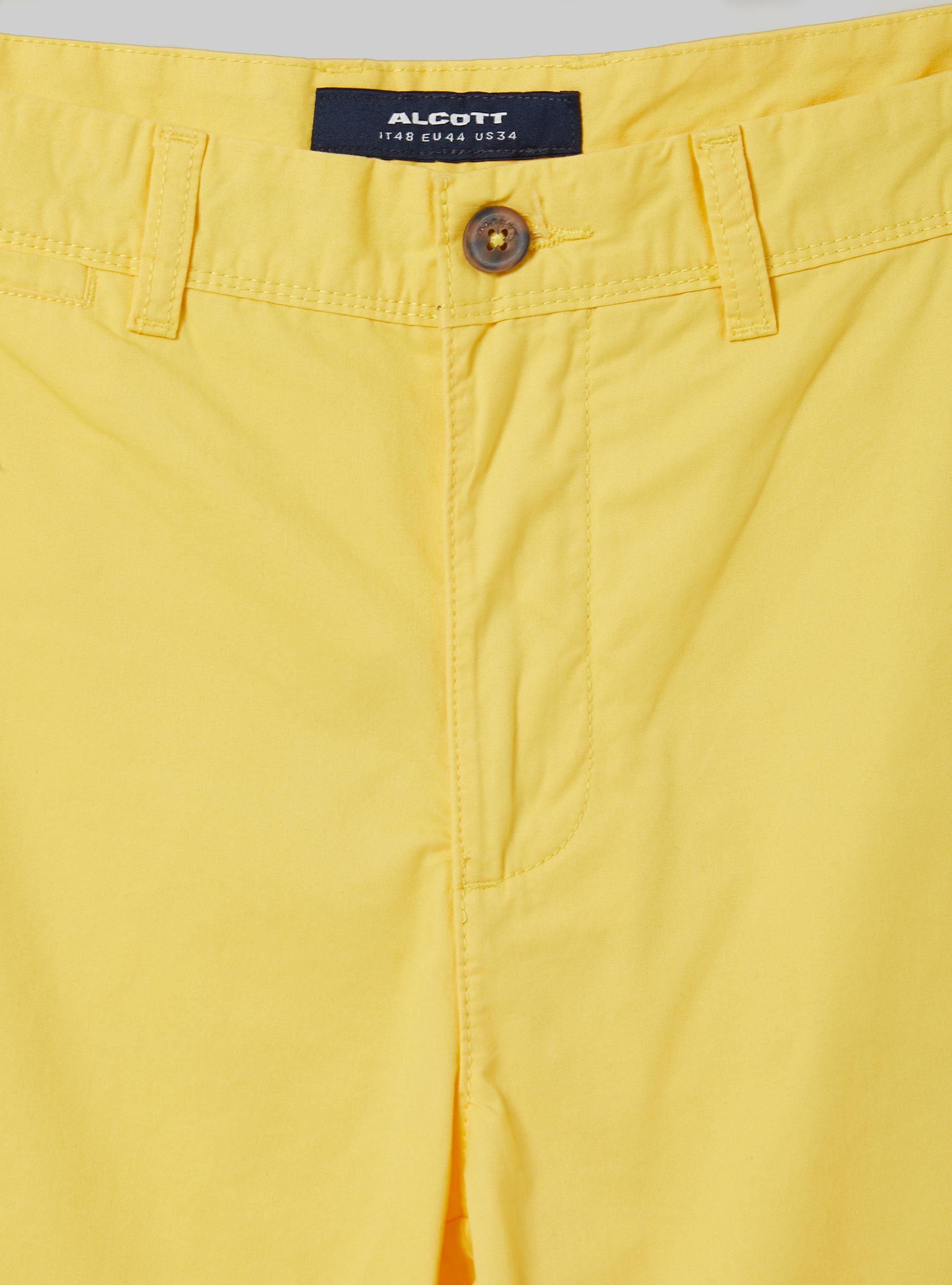 Plain twill Bermuda shorts, YELLOW