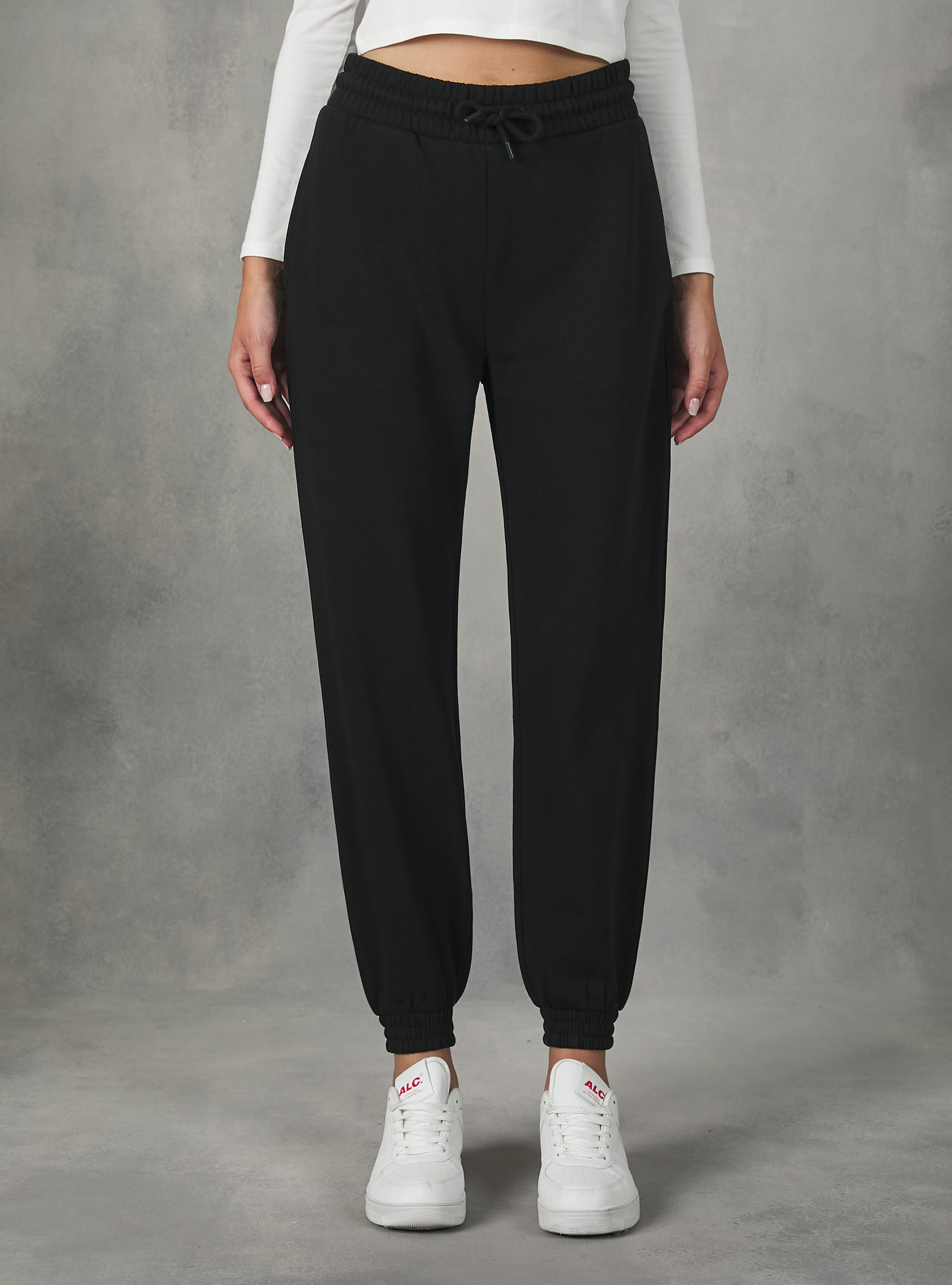 Plush jogger trousers, BK1 BLACK