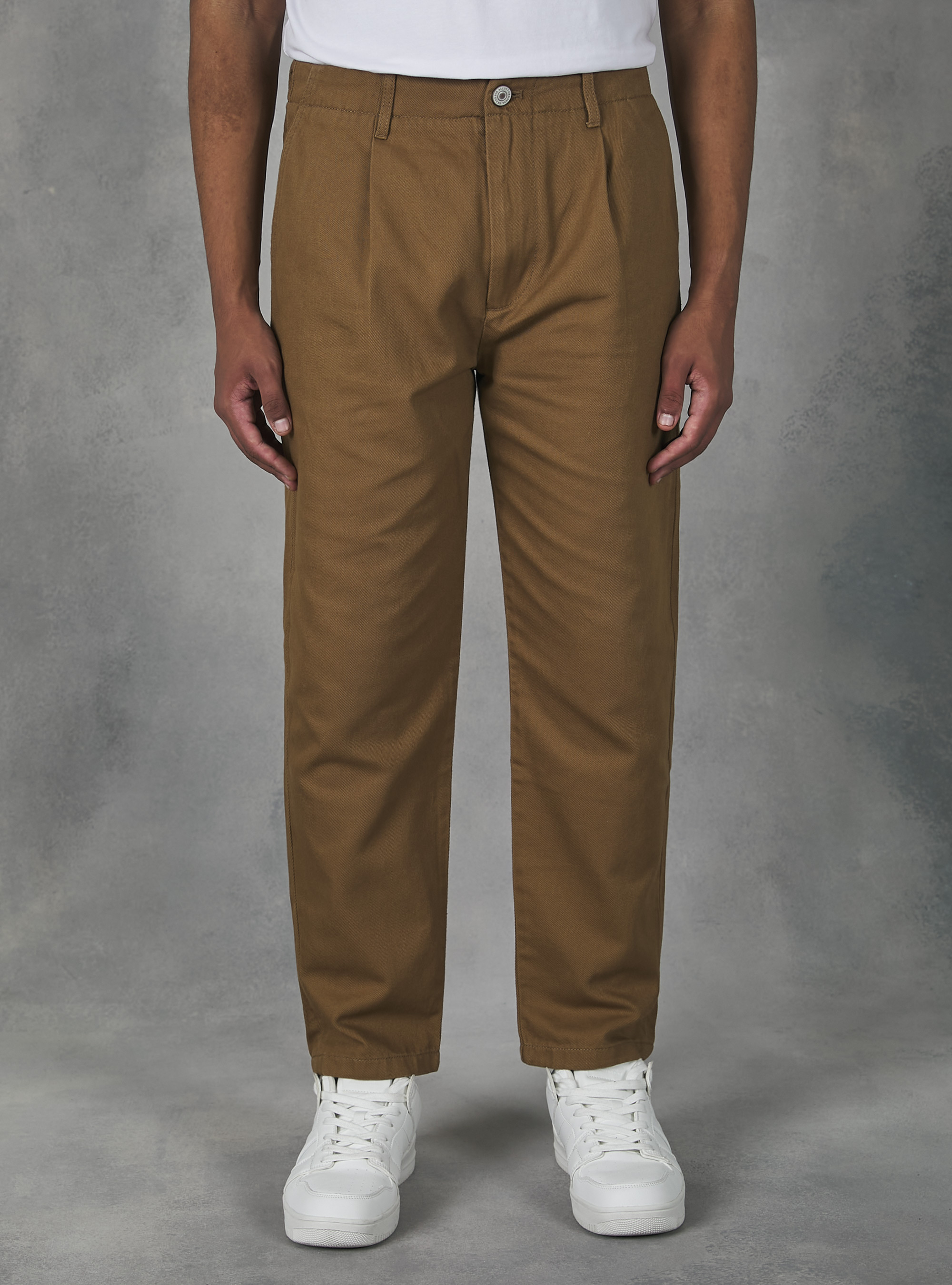 Baloon fit canvas trousers, BG2 BEIGE MEDIUM