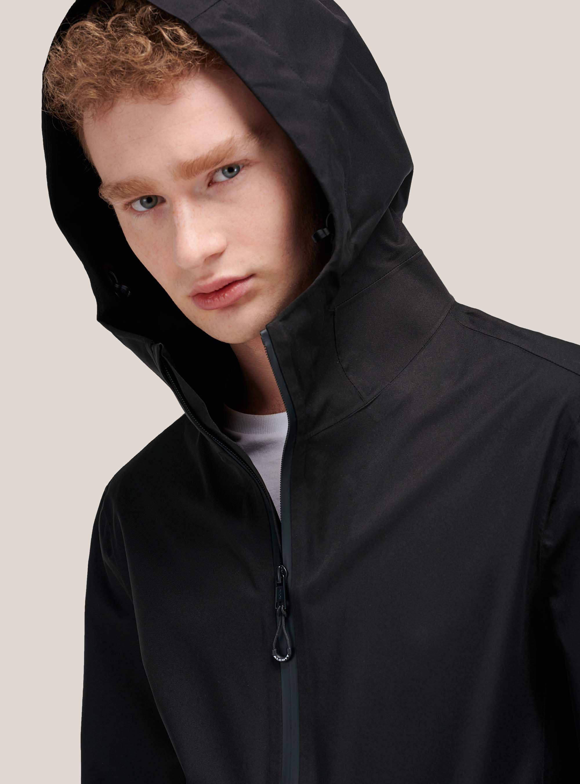 Slim fit jacket in technical fabric, BLACK