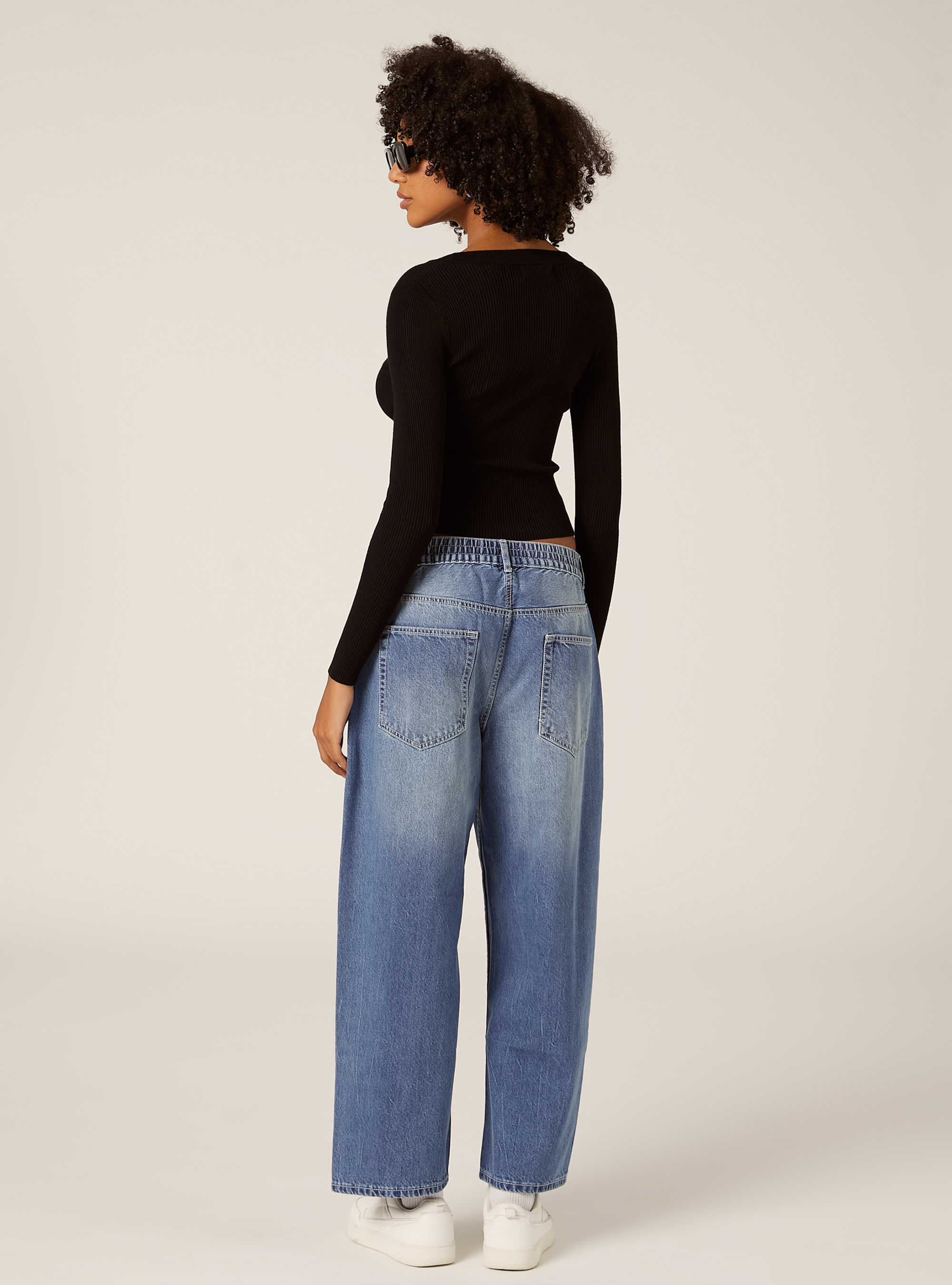 Lightweight ribbed knit, BK1 BLACK