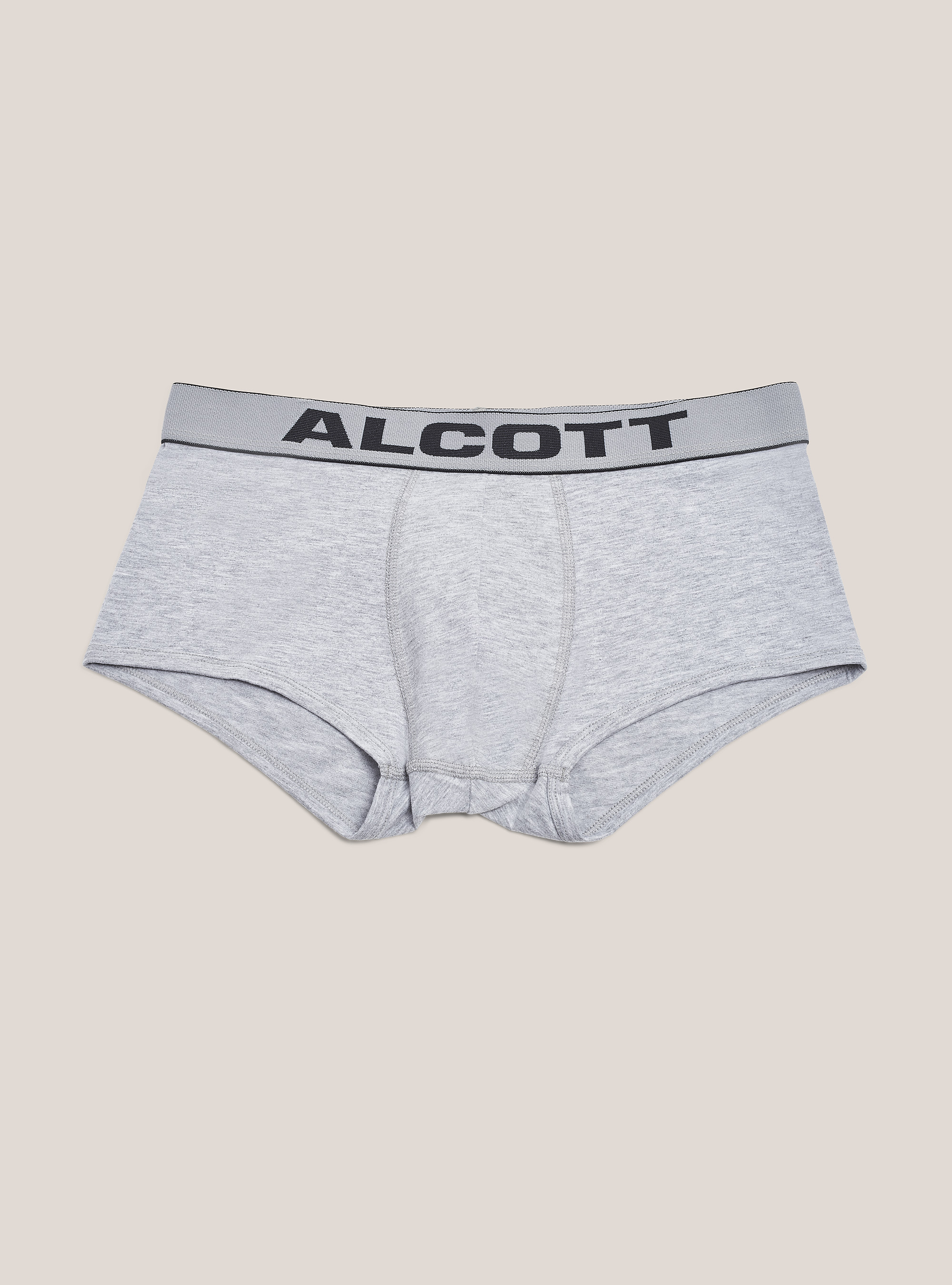 Boxer in cotone elasticizzato con logo, GRIGIO CHIARO MELANGE