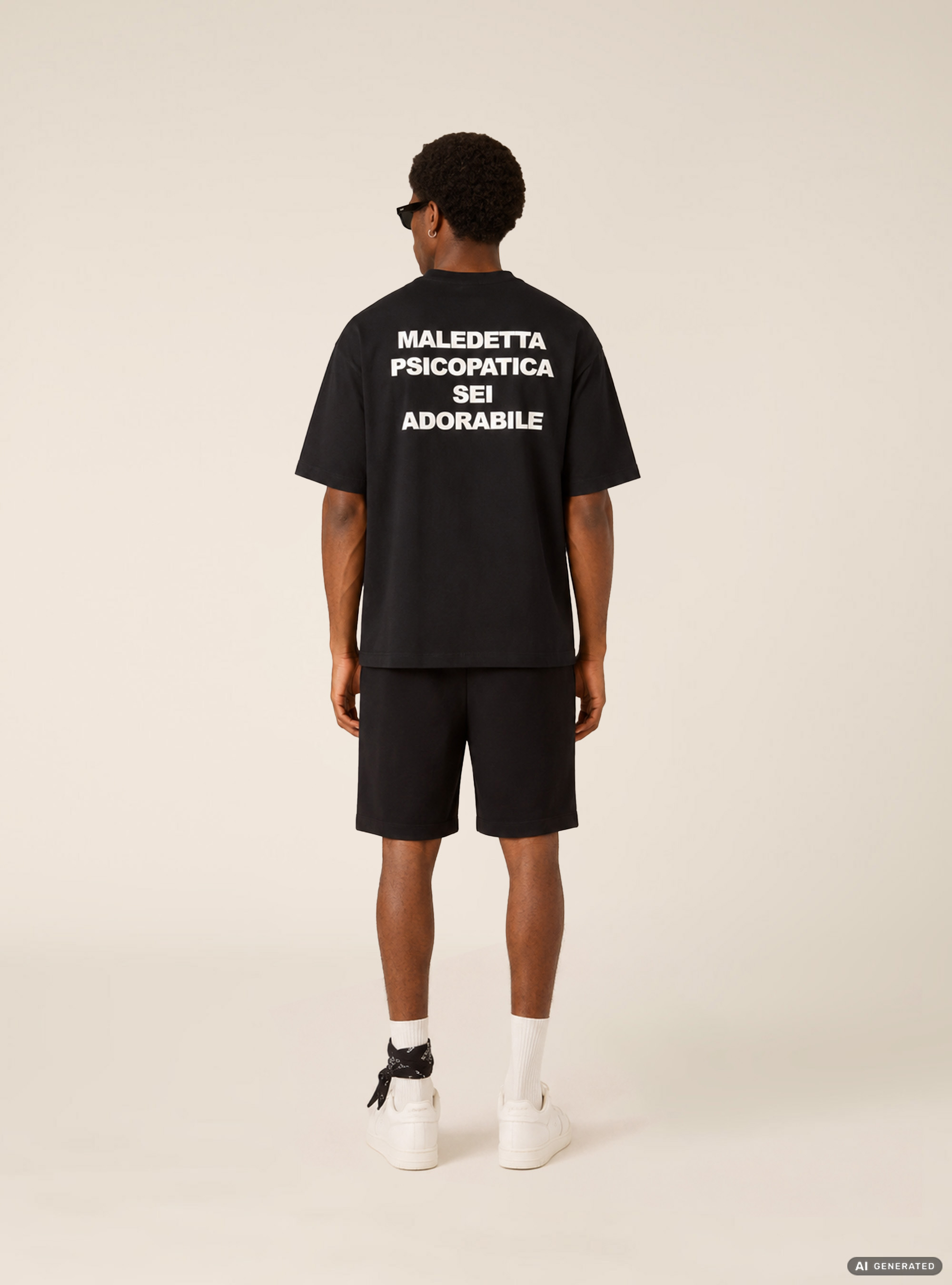 Lettering Print T-Shirt, BK1 BLACK