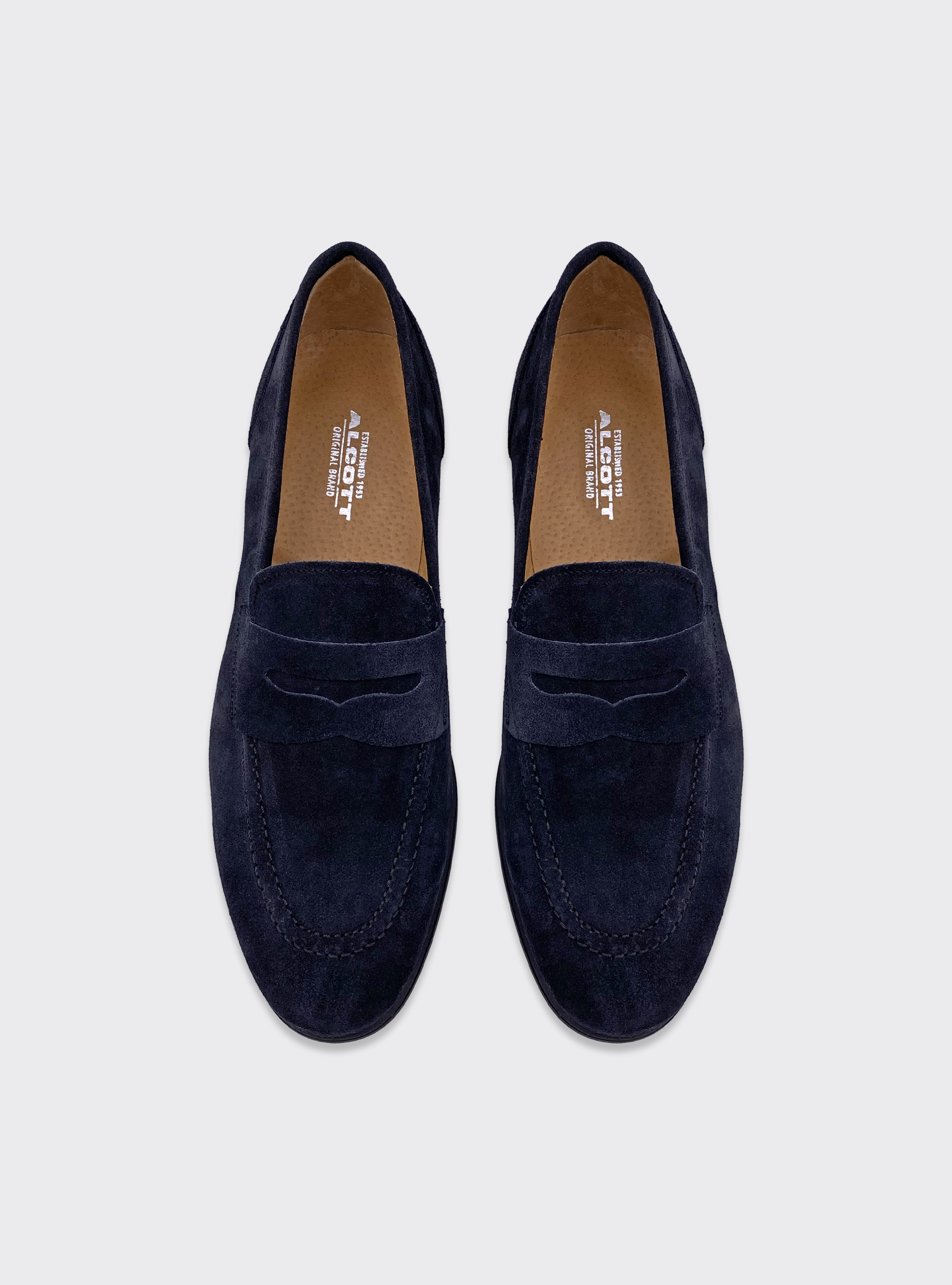 Mocassino in vera pelle scamosciata, BLU MARINO