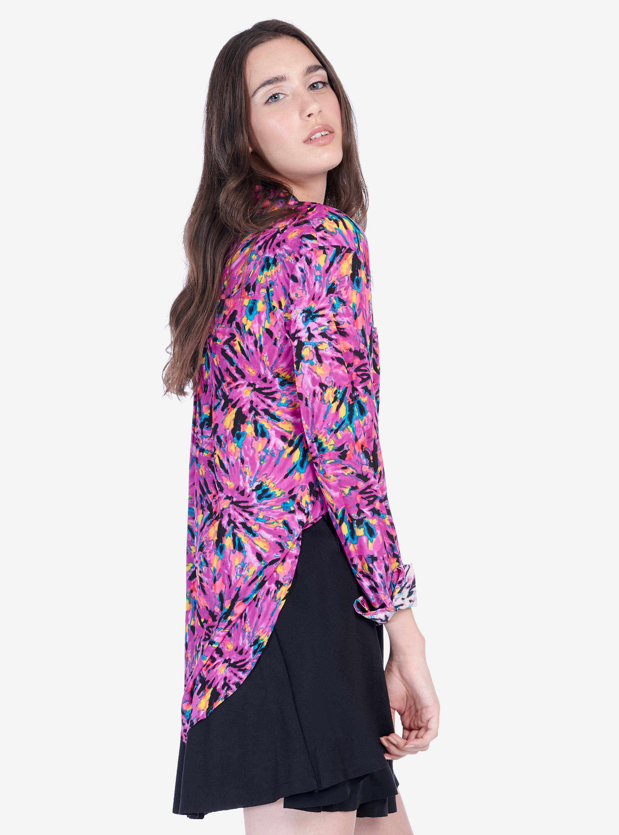 CAMISA ESTAMPADA DE MANGA LARGA, MULTICOLORE