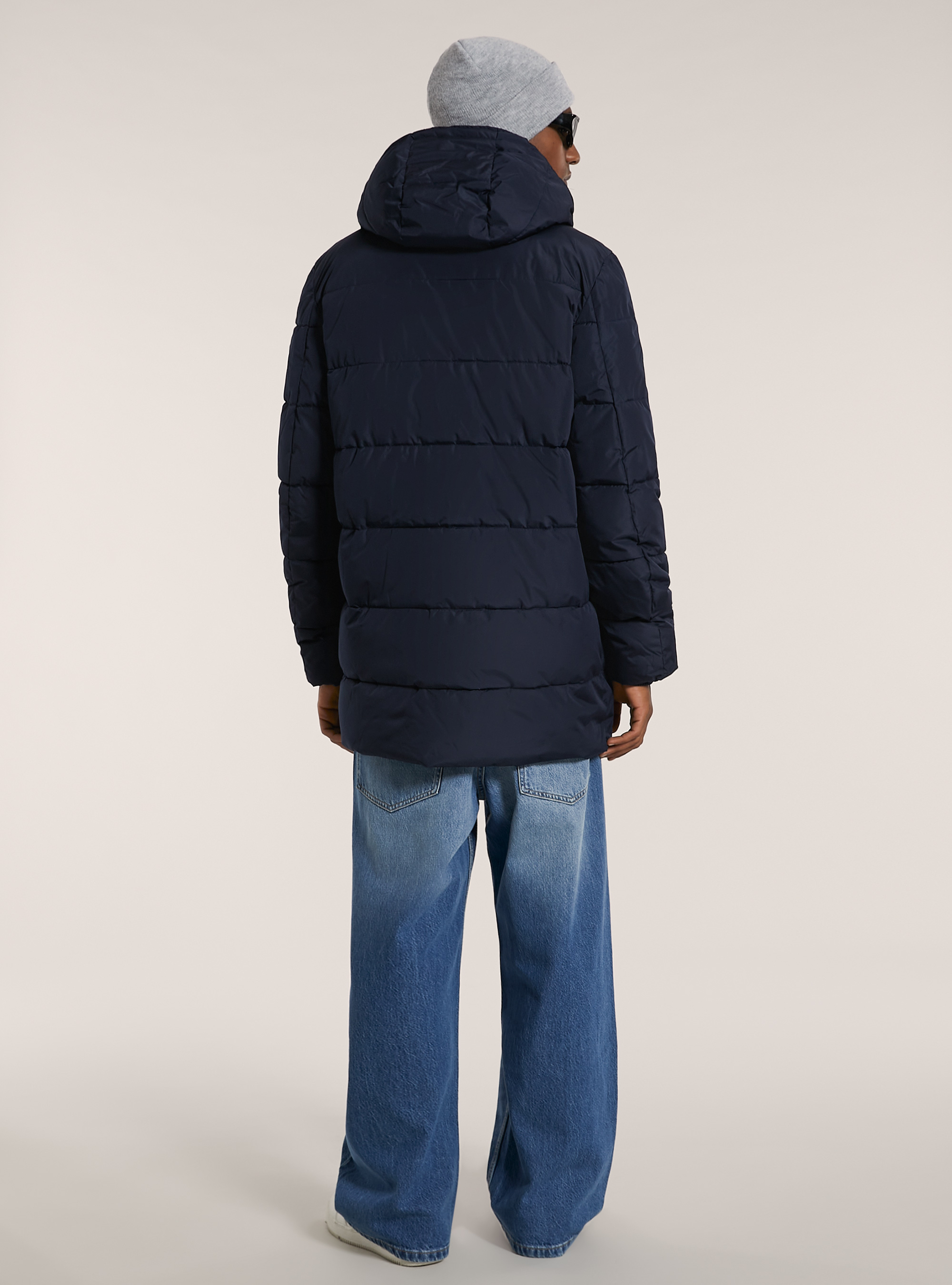 Long jacket with recycled padding, NA1 NAVY DARK