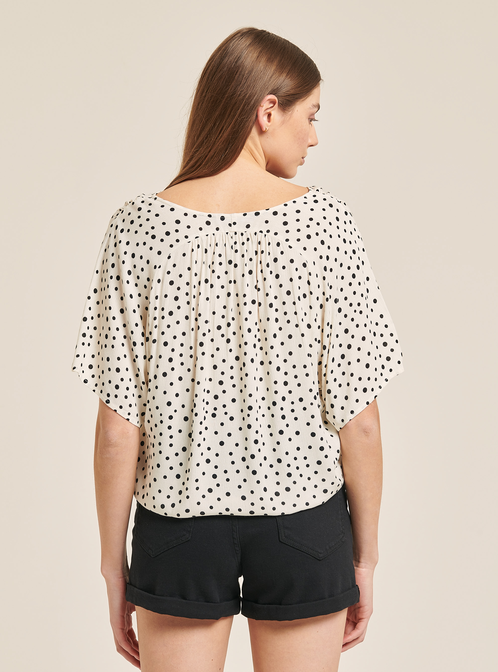 Printed shirt with knot, MULTICOLOR