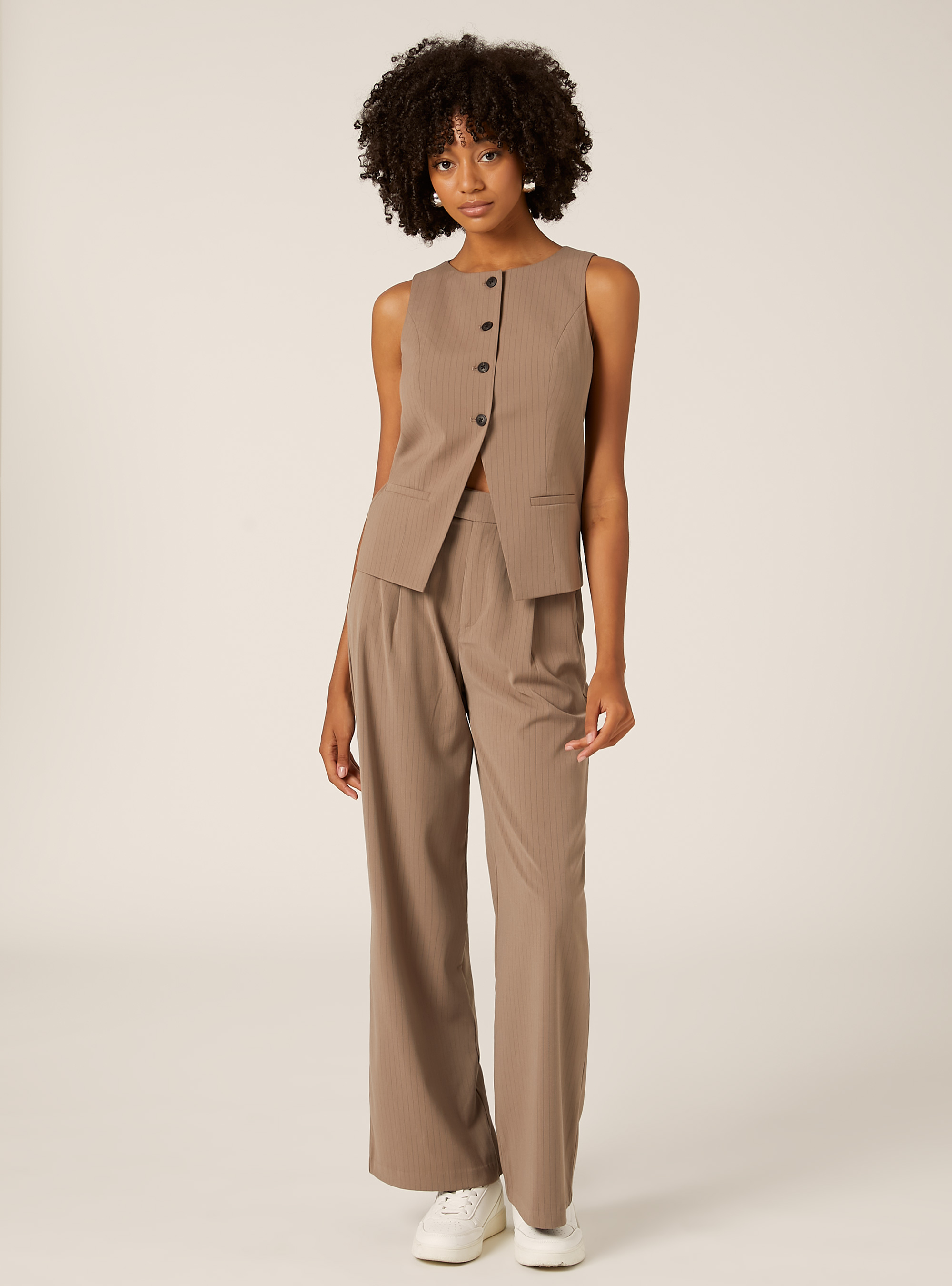 Weste in regulärer Länge mit Knöpfen, BG2 BEIGE MEDIUM