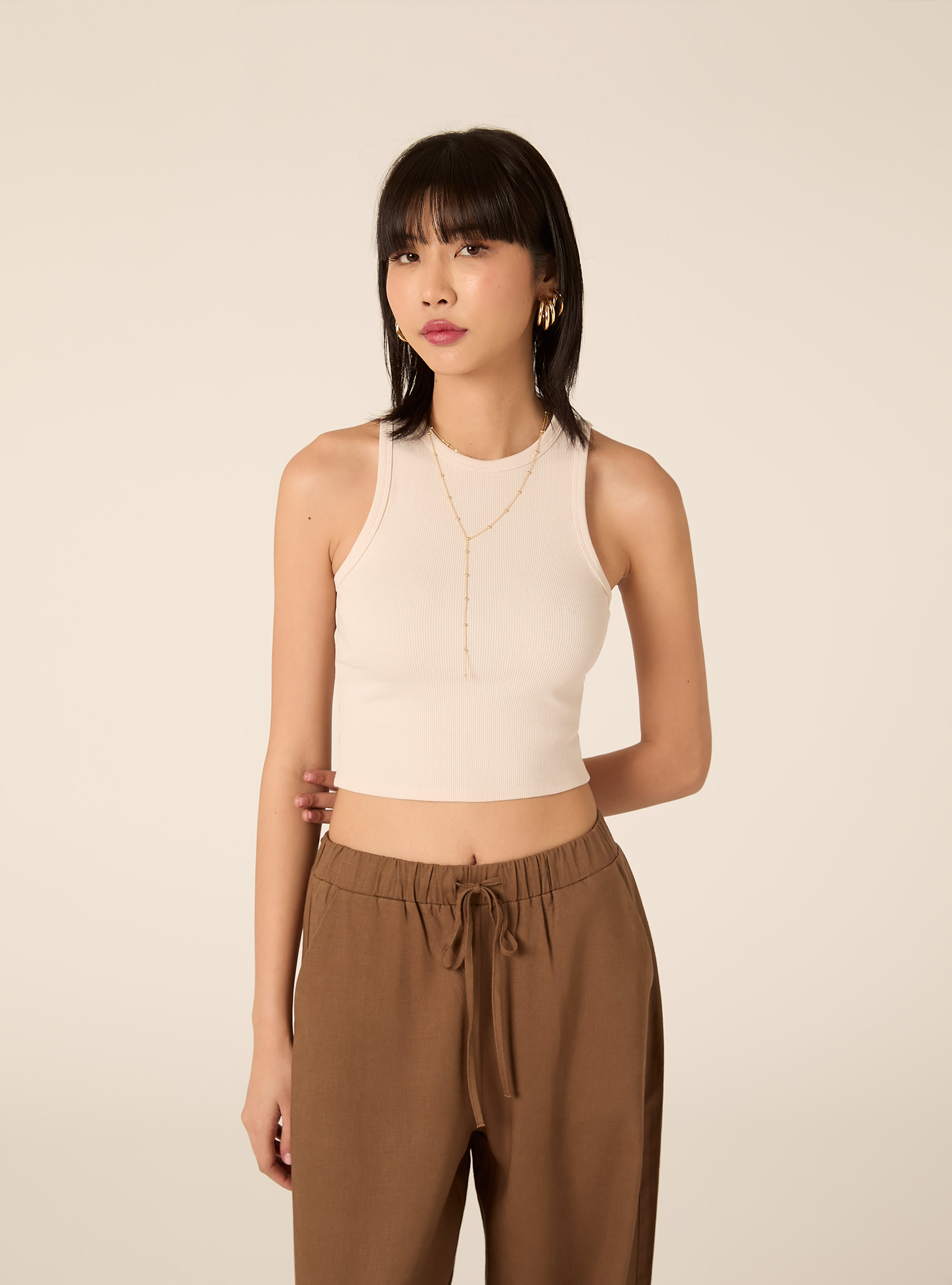 Canotta basic in cannete', CR3 CREAM LIGHT