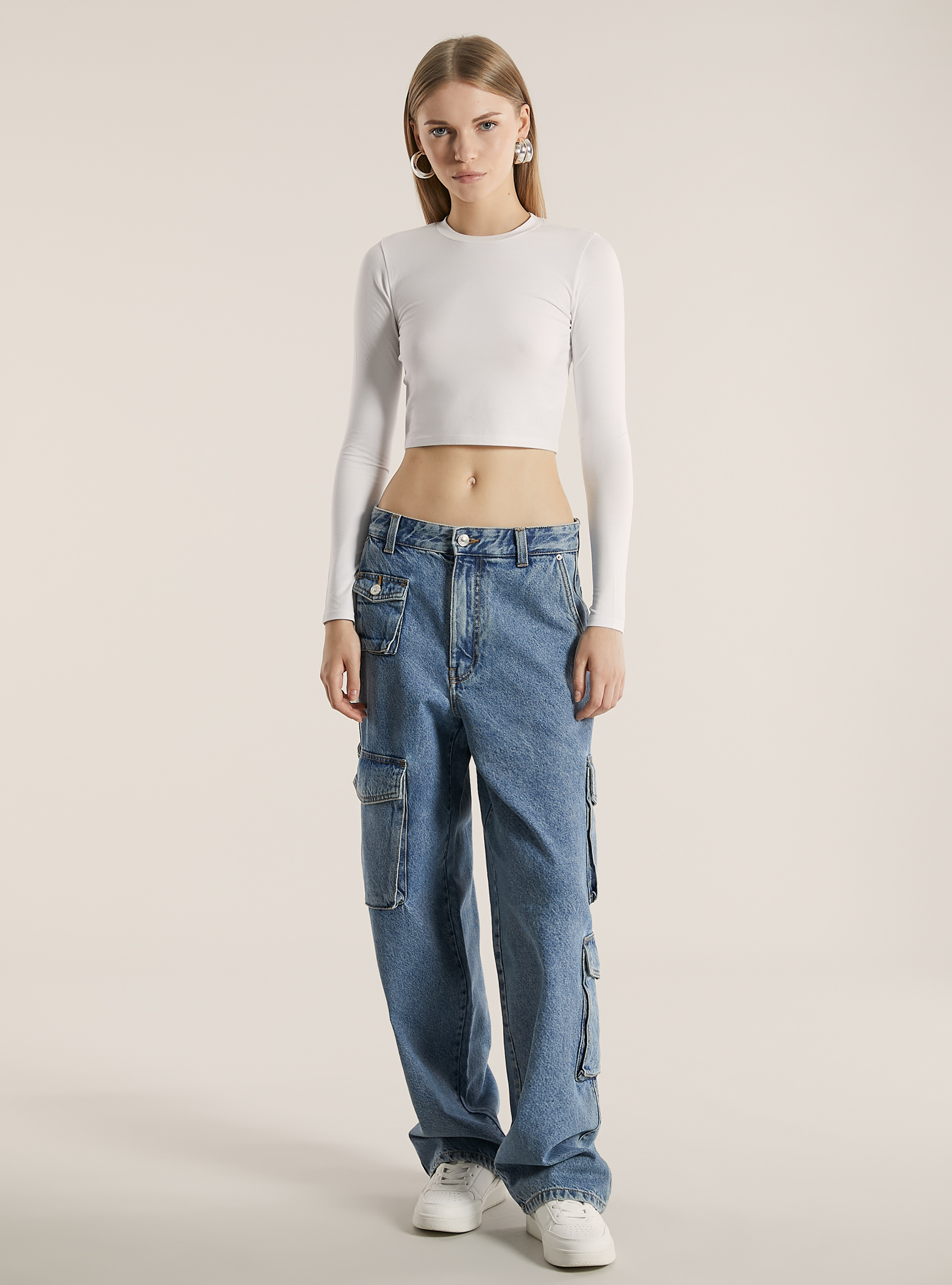 Multi-Cargo-Comfort-Fit-Jeans, D006 AZURE