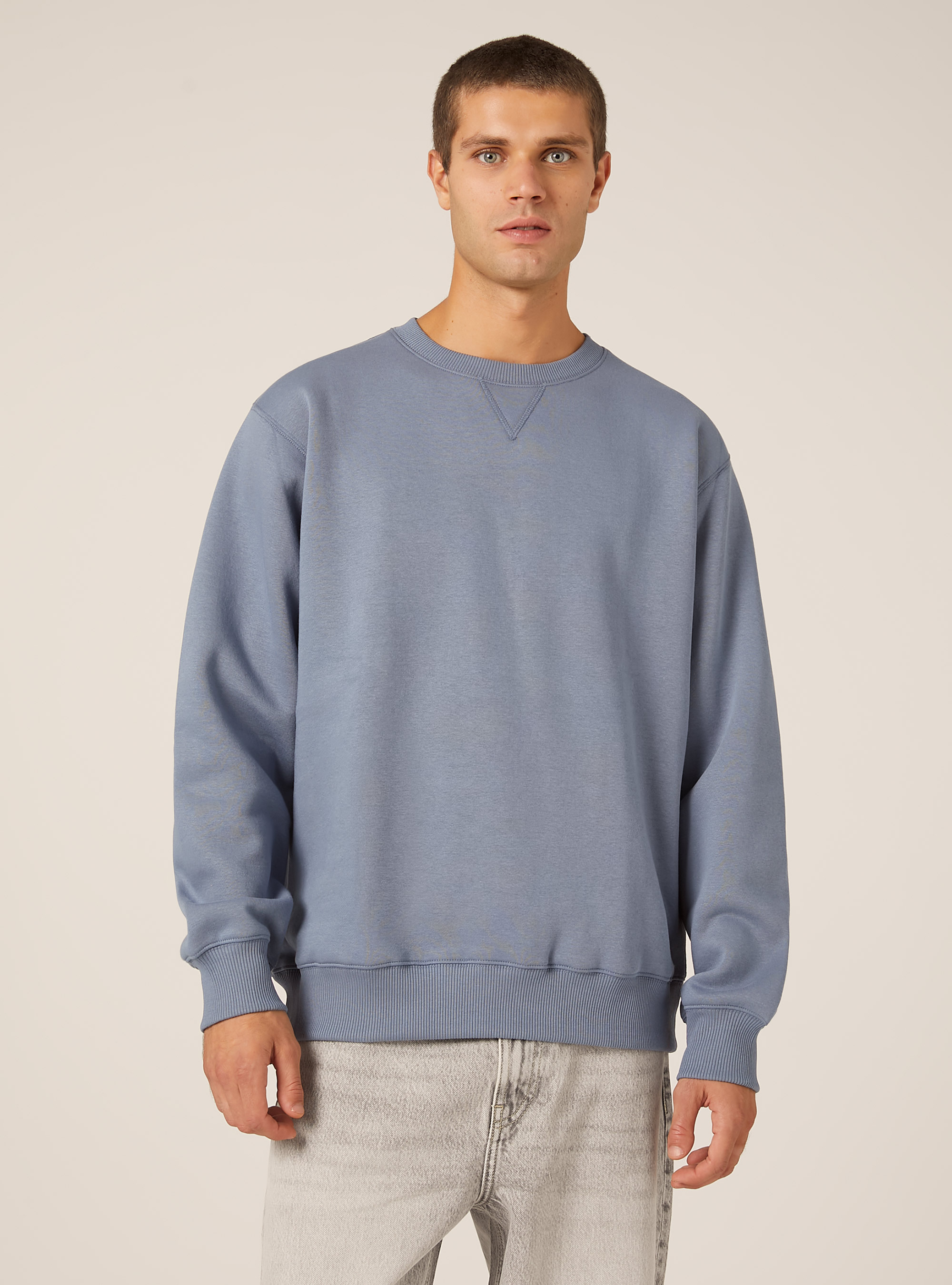 Solid color crew neck sweatshirt, IN2 INDIGO MEDIUM