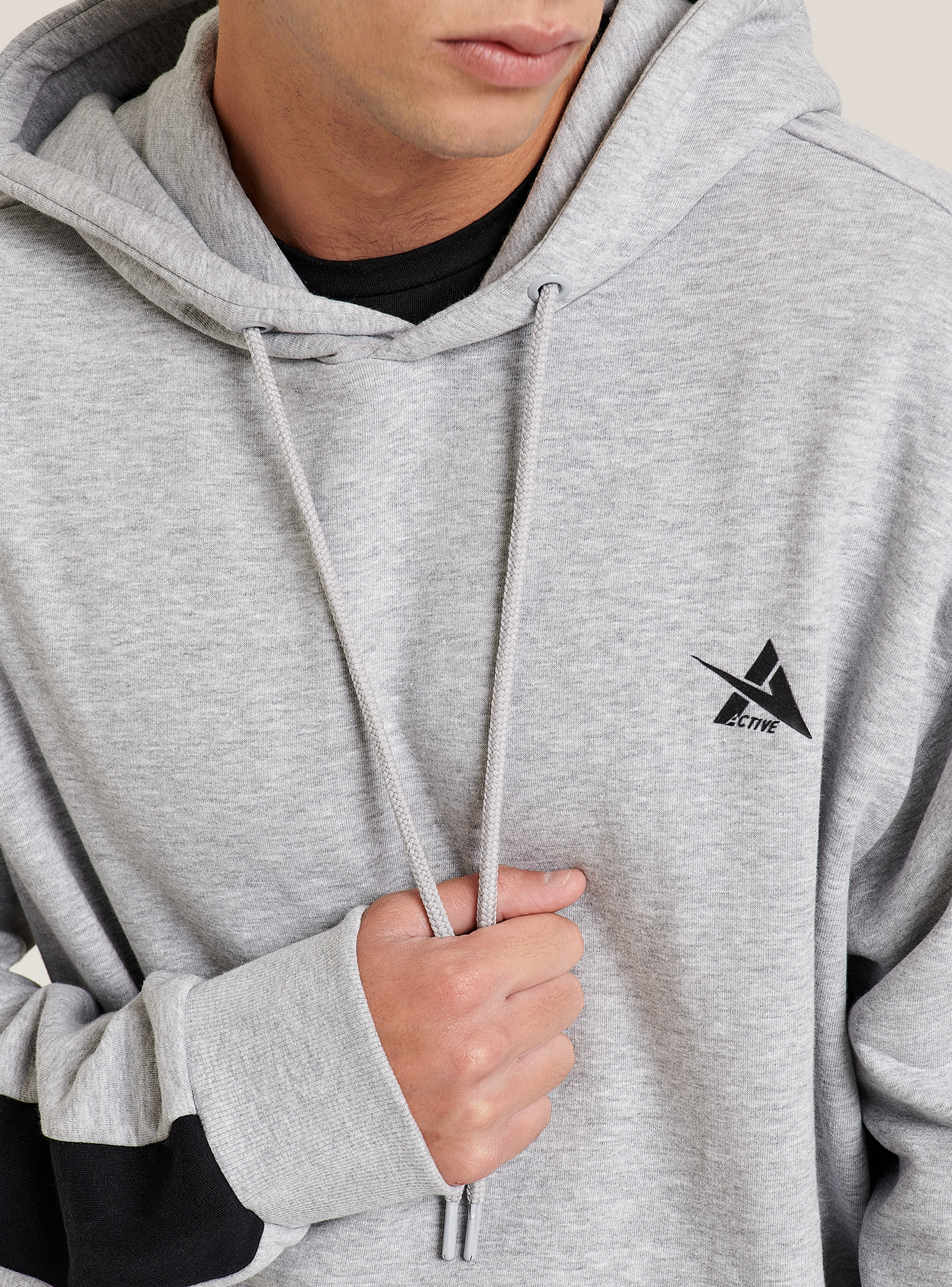 Sudadera de algodón de gran tamaño, GRIS CLARO MELANGE