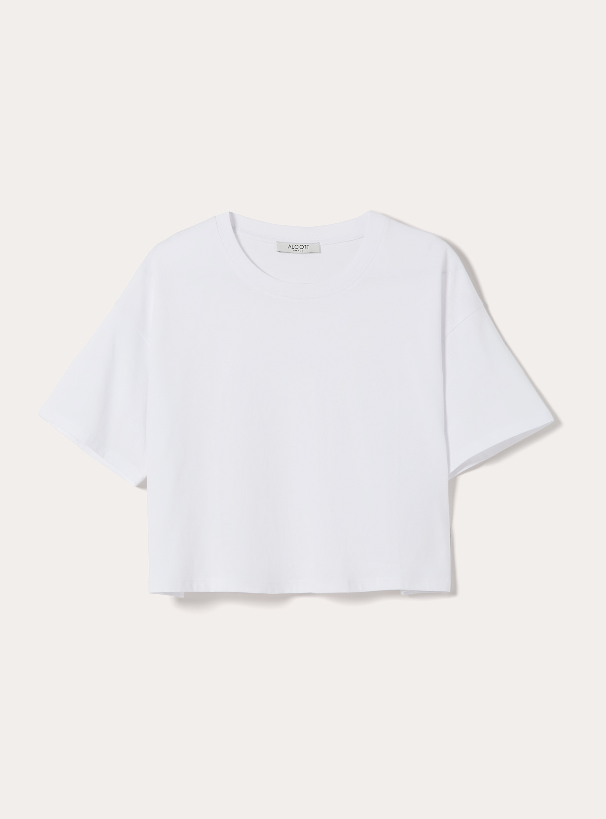 T-shirt crop over tinta unita, WH3 WHITE